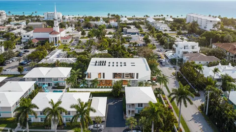 an aerial view of multiple house