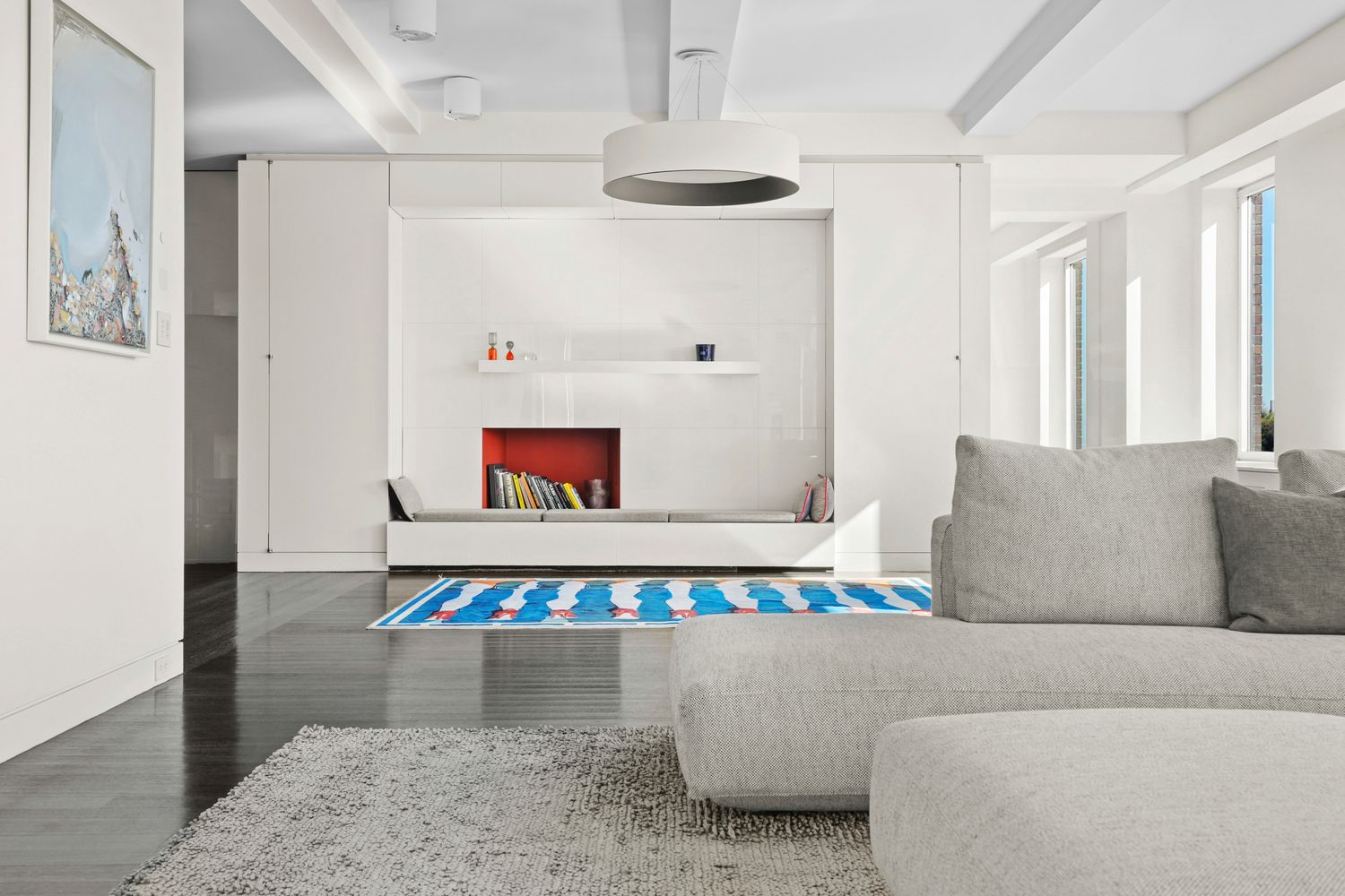 a living room with furniture and a couch