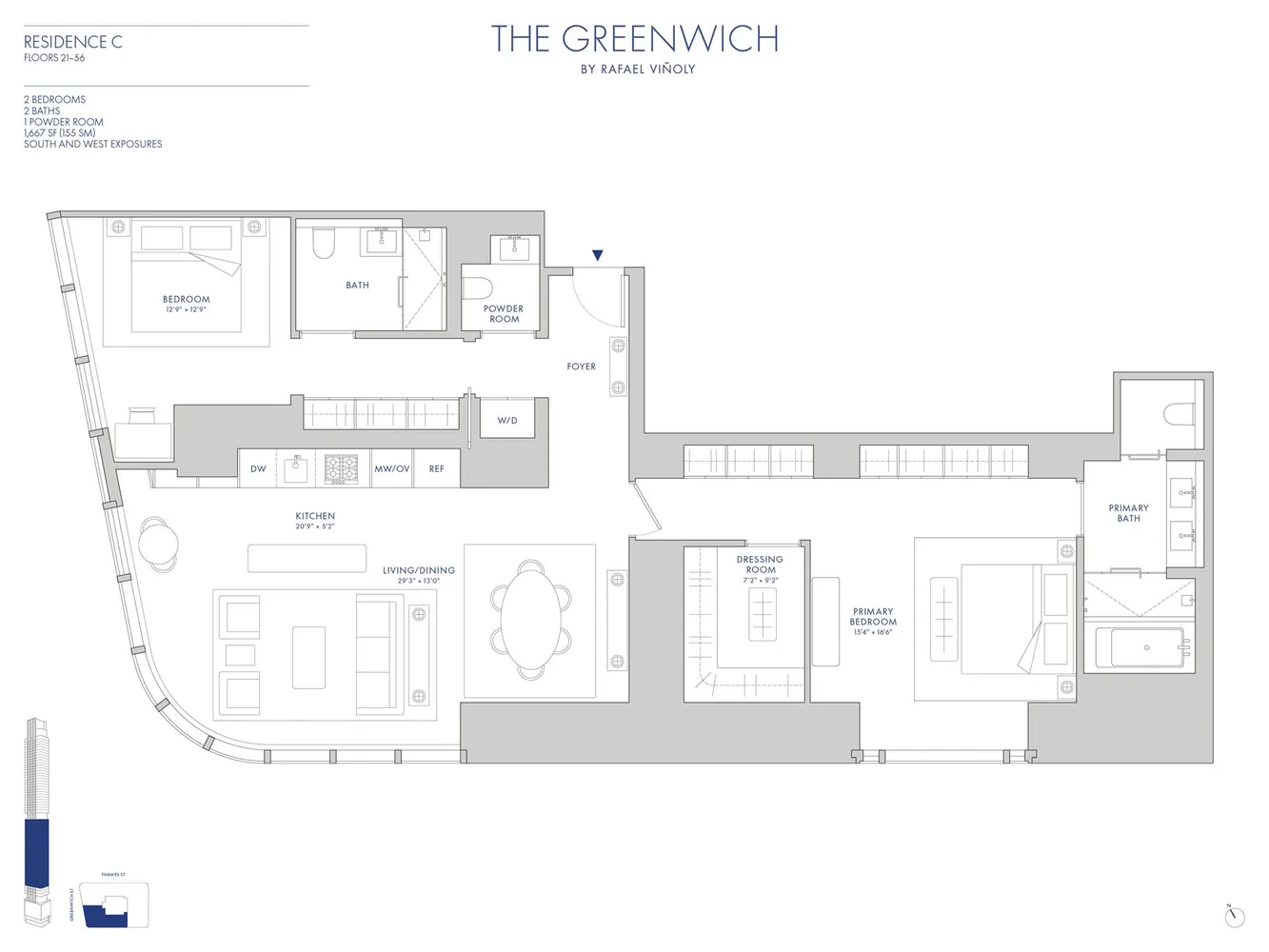 $15,000 | 125 Greenwich Street, Unit 37C | Financial District