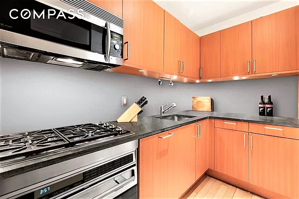 450 East 83rd Street, Unit 3A Manhattan, NY 10028 - Photo 3 of 9 a kitchen with a stove and a microwave