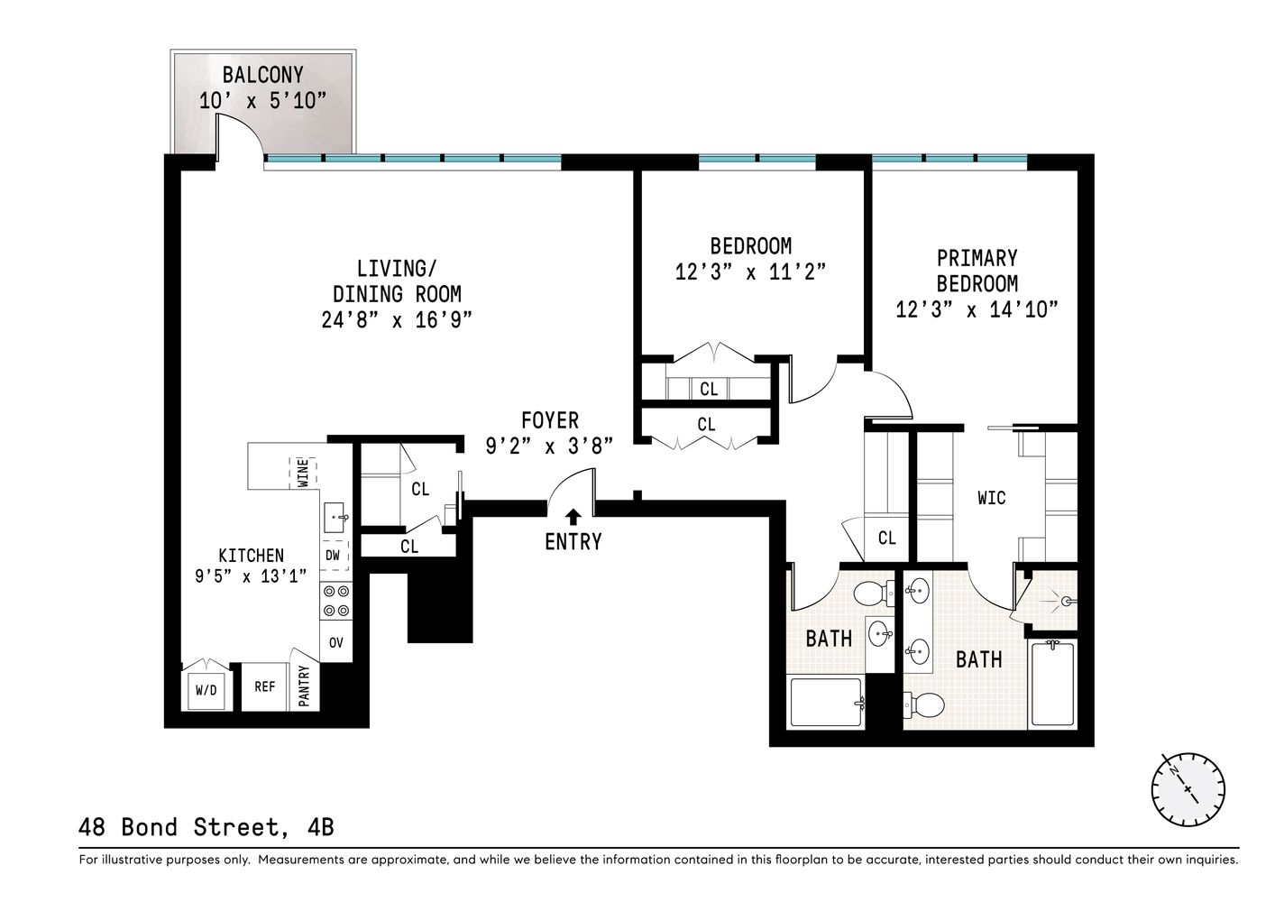 48 Bond Street, Unit 4B Manhattan, NY 10012 - Photo 15 of 15 a picture of a wall with a white wall and a white wall