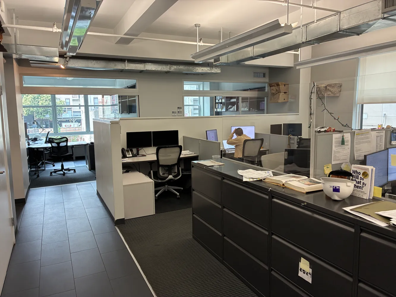 a room with furniture