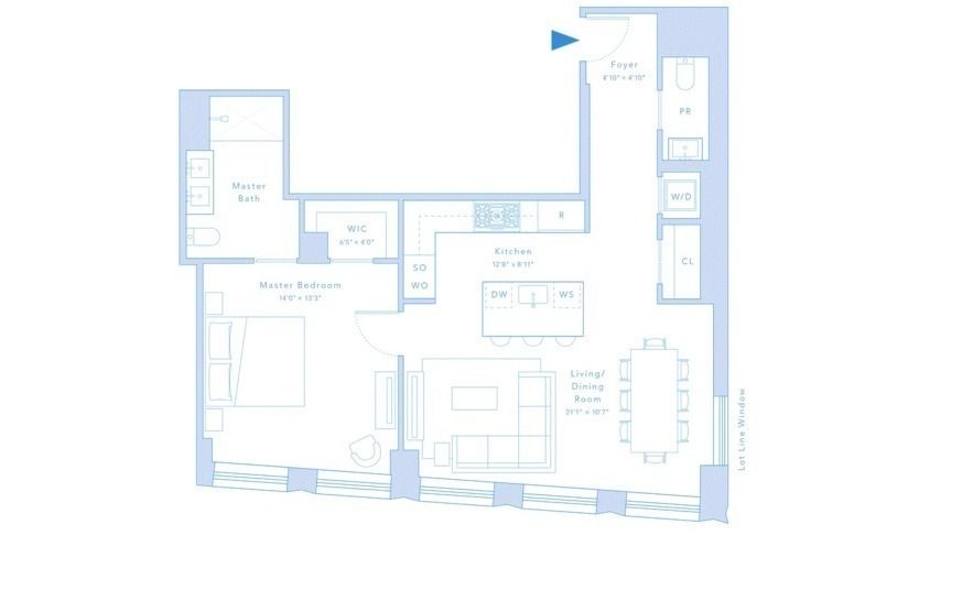 242 Broome Street, Unit 14A Manhattan, NY 10002 - Photo 6 of 6 a picture of a floor plan