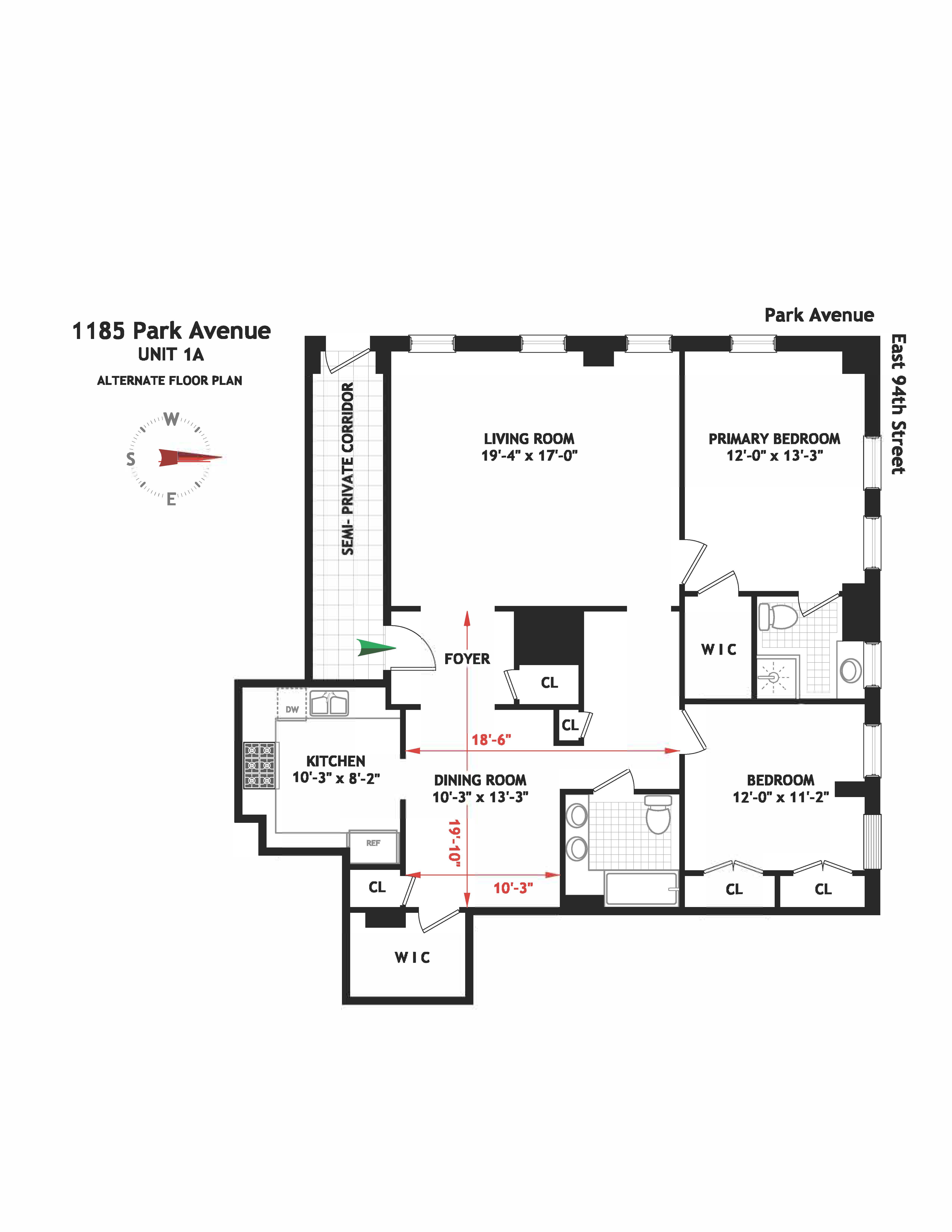 1185 Park Avenue, Unit 1A Manhattan, NY 10128 - Photo 11 of 11 a picture of floor plan