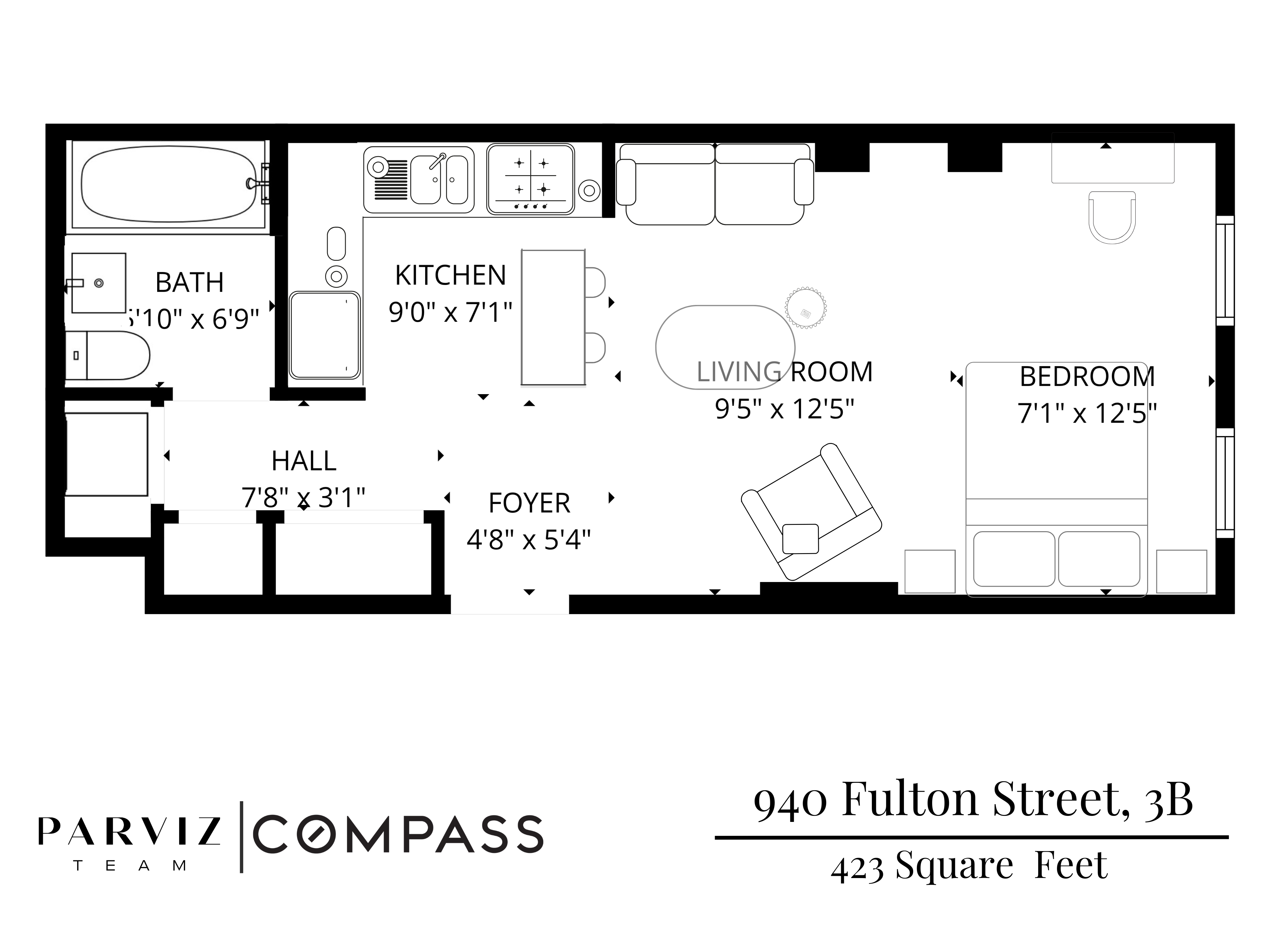 940 Fulton Street, Unit 3B Brooklyn, NY 11238 - Photo 18 of 18 a picture of a floor plan