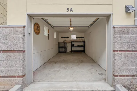 a view of a living room with gym equipment