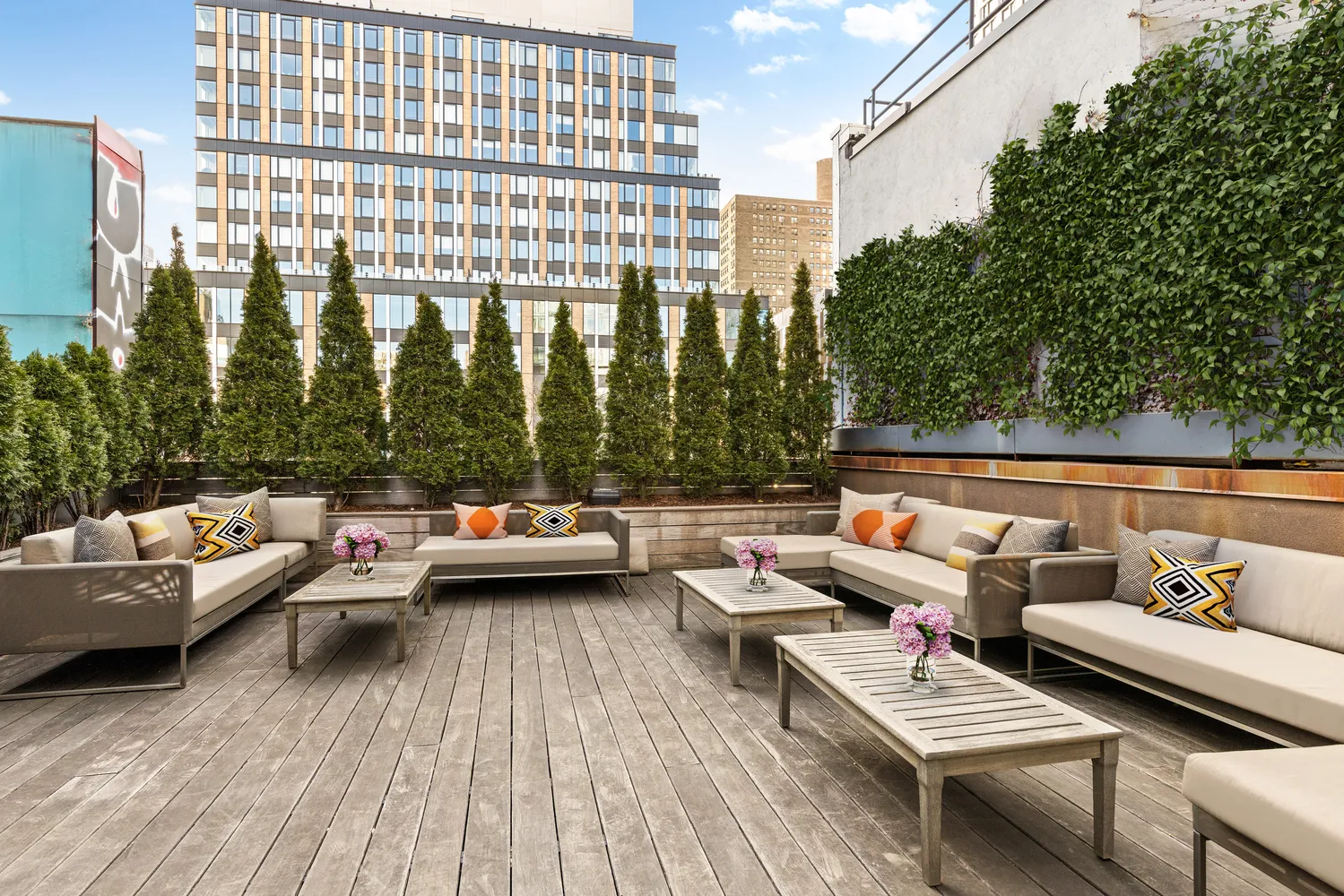 a terrace view with seating space and outdoor seating