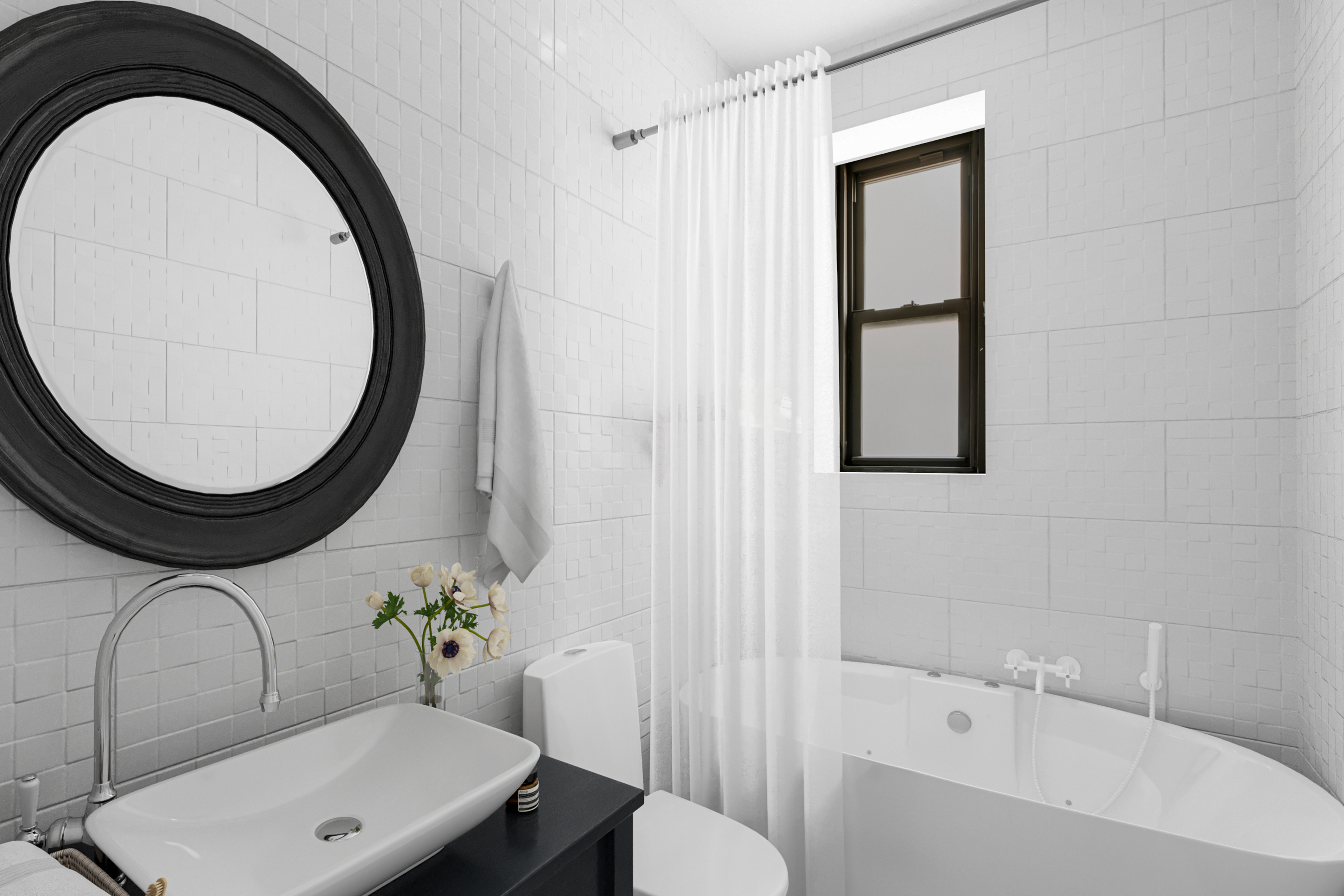 210 West 78th Street, Unit 8C Manhattan, NY 10024 - Photo 17 of 21 a bathroom with a sink and a mirror