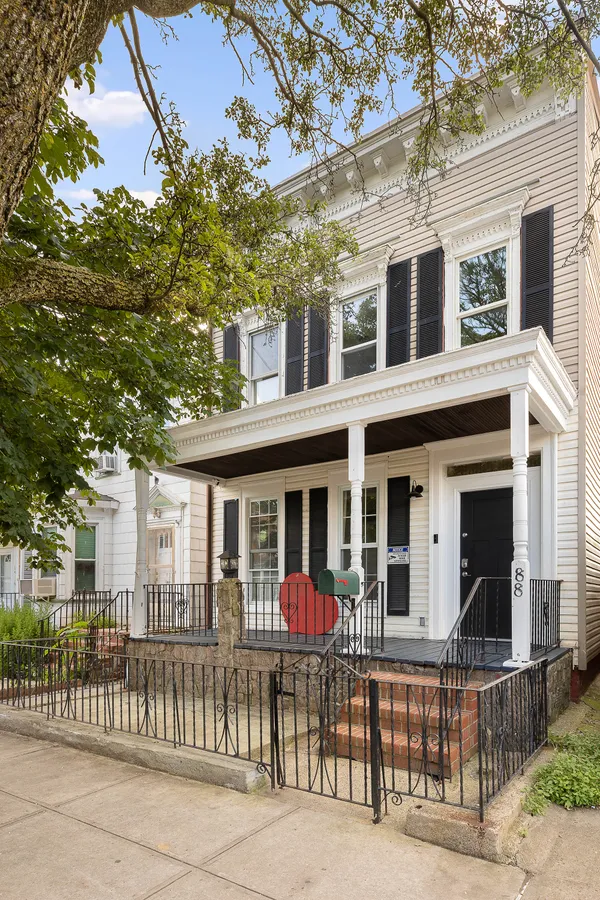 front view of a house with a porch