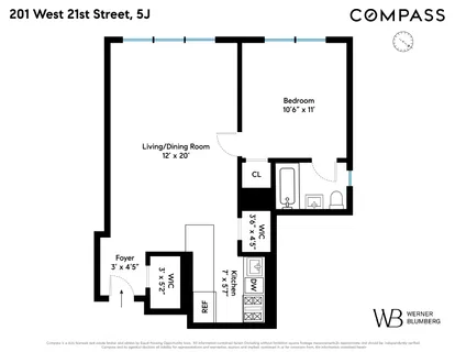 $815,000 | 201 West 21st Street, Unit 5J | Chelsea
