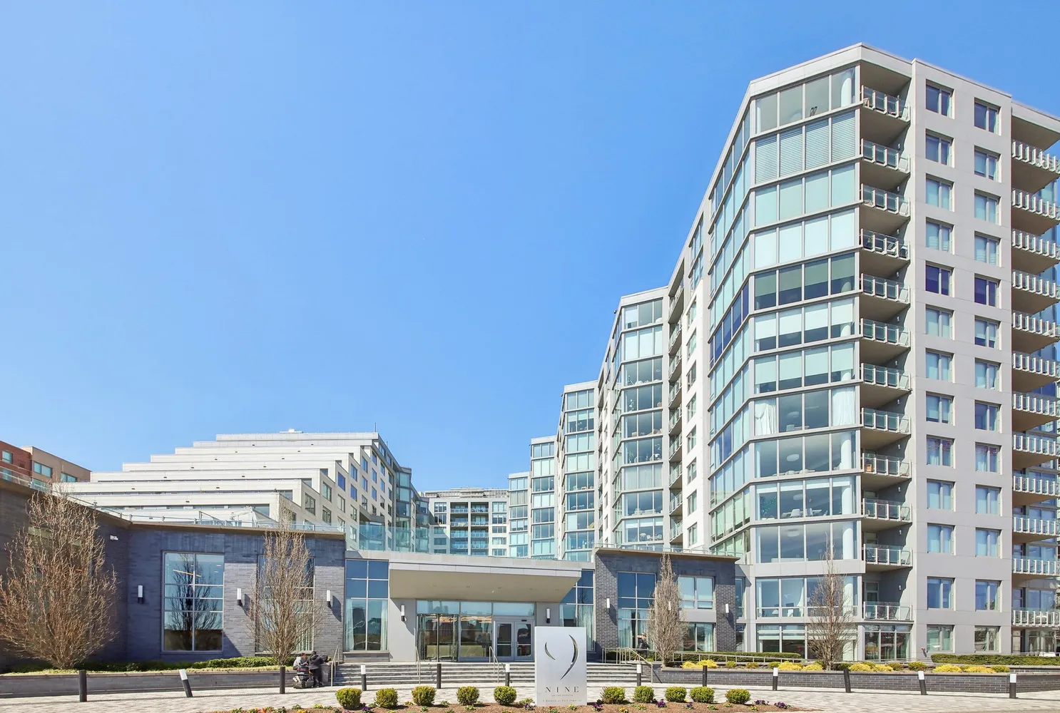 a front view of a building