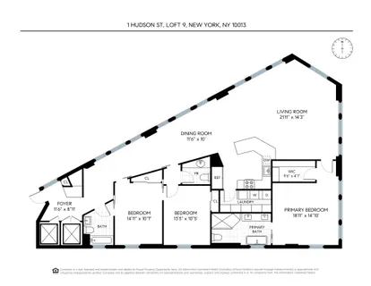 $3,700,000 | 1 Hudson Street, Unit 9 | TriBeCa