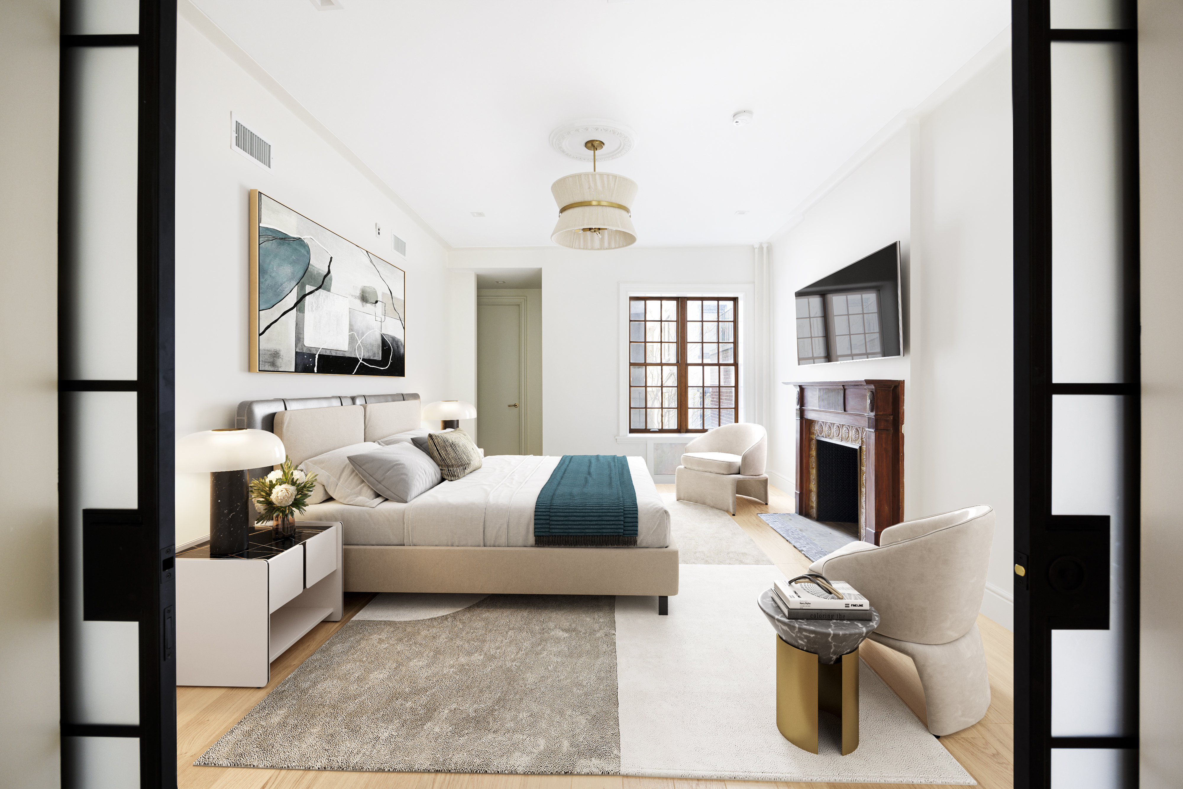 32 Prospect Park West Brooklyn, NY 11215 - Photo 10 of 21 a living room with furniture and a flat screen tv