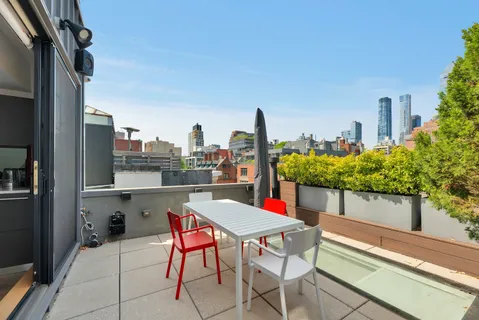a outdoor view with a sitting space