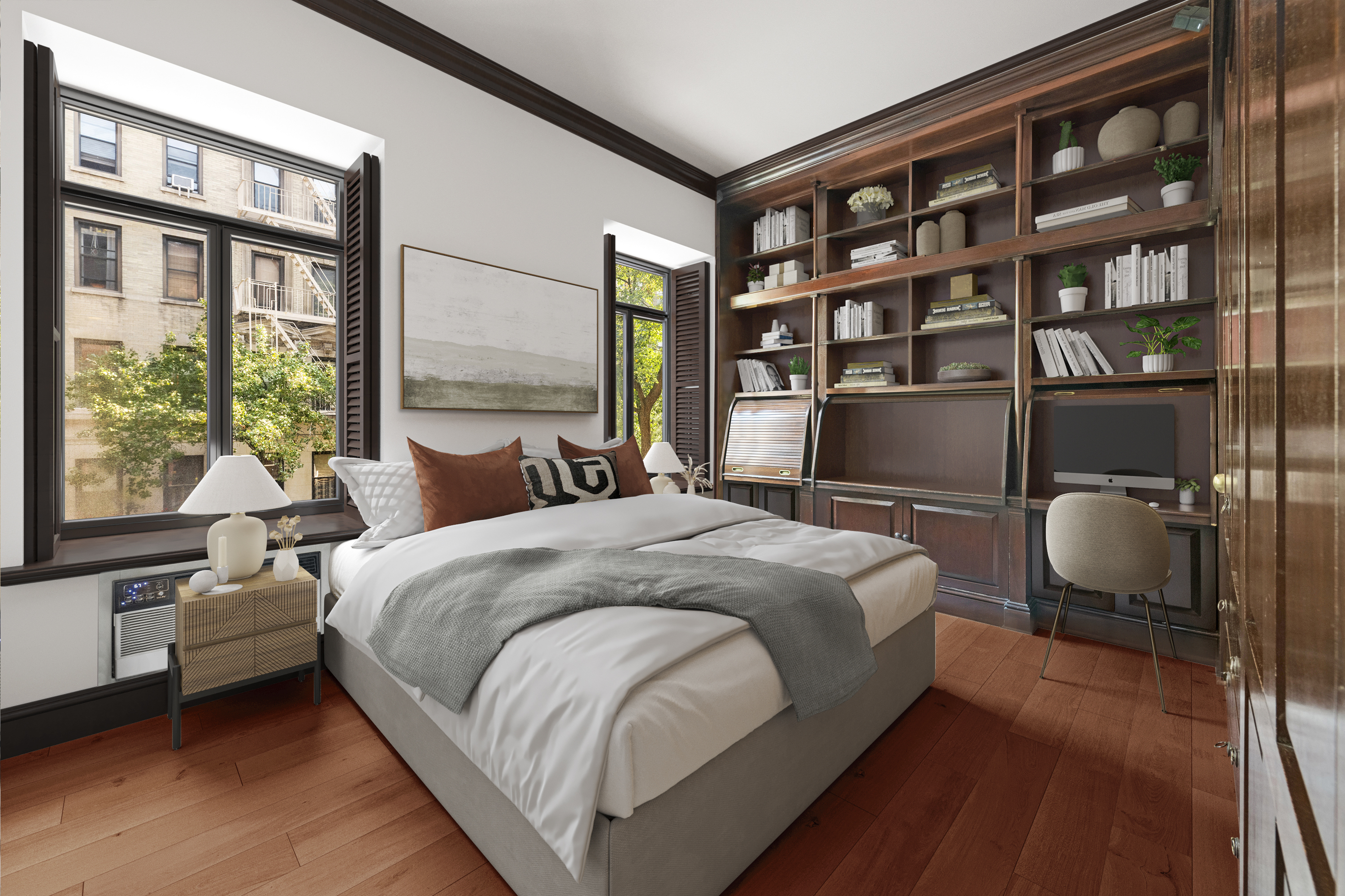 228 West 21st Street, Unit 2 Manhattan, NY 10011 - Photo 7 of 14 a bedroom with a large bed and a large window