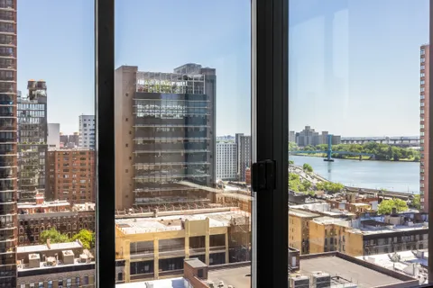 a view of a city from a balcony