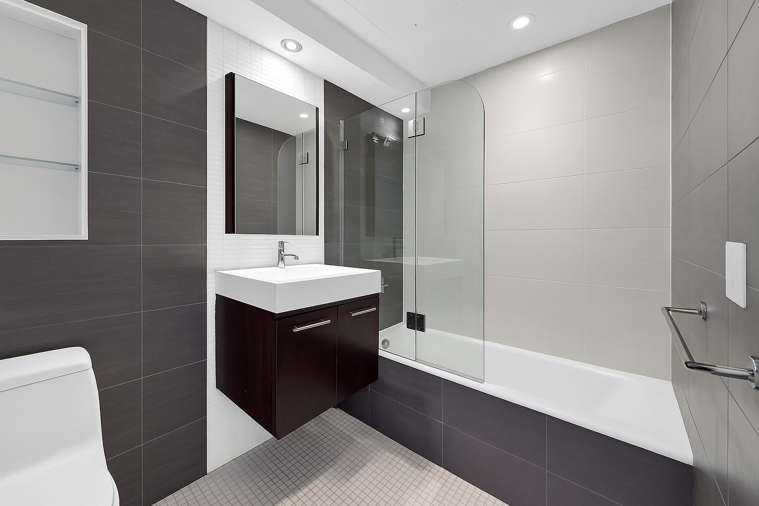 658 Bergen Street, Unit 3E Brooklyn, NY 11238 - Photo 7 of 8 a bathroom with a sink and a mirror