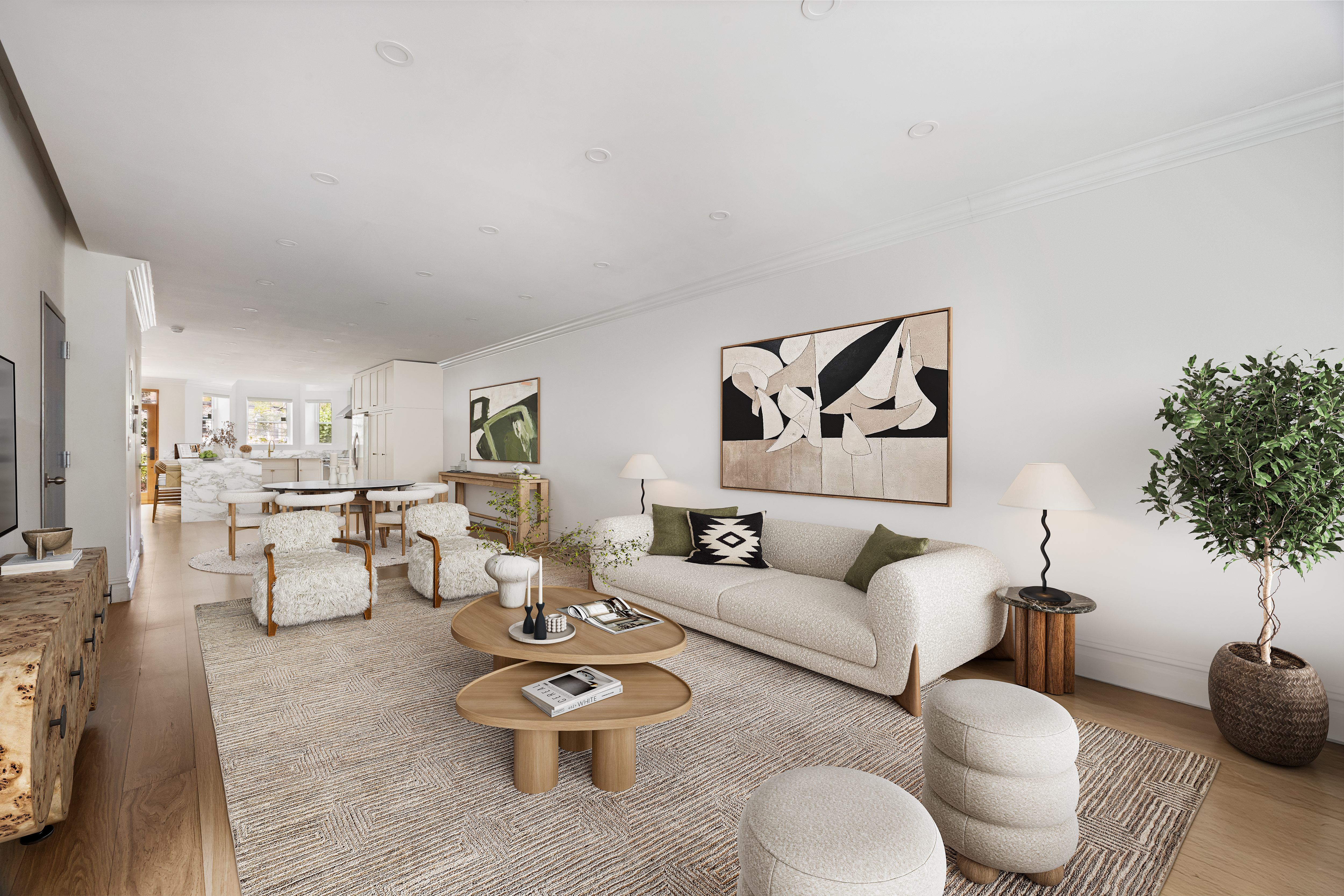 1423 Park Place Brooklyn, NY 11213 - Photo 5 of 17 a living room with furniture and a potted plant