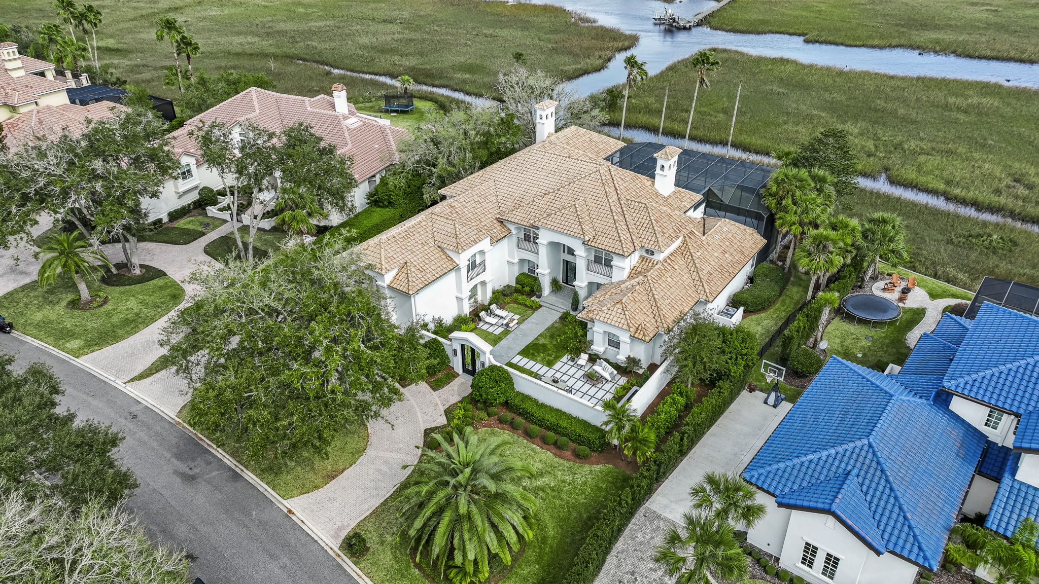 24624 Harbour View Drive Ponte Vedra Beach, FL 32082 - Photo 137 of 186 an aerial view of a house with a garden and lake view