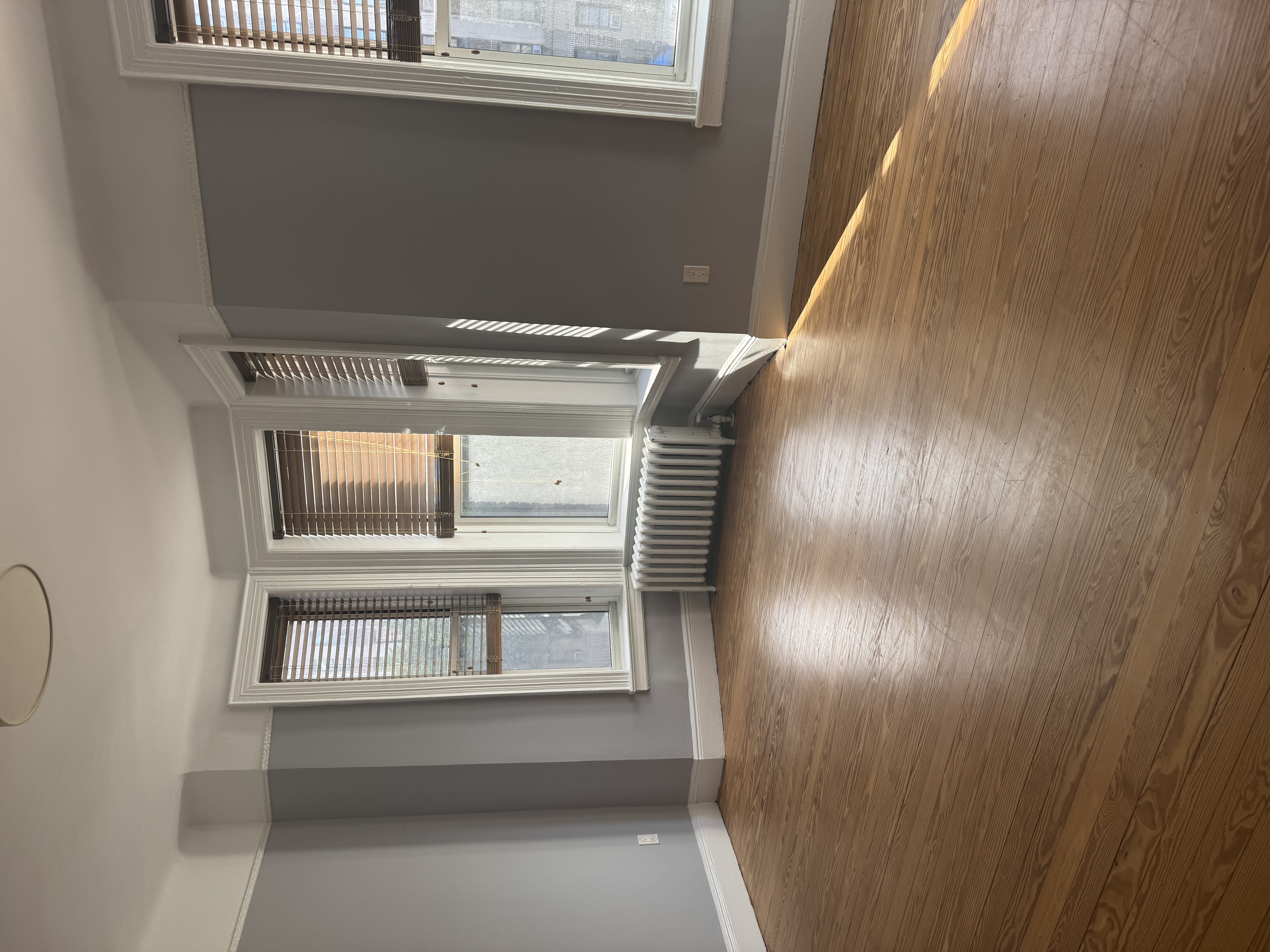 285 Empire Boulevard Brooklyn, NY 11225 - Photo 7 of 18 an empty room with wooden floor and windows with curtains view