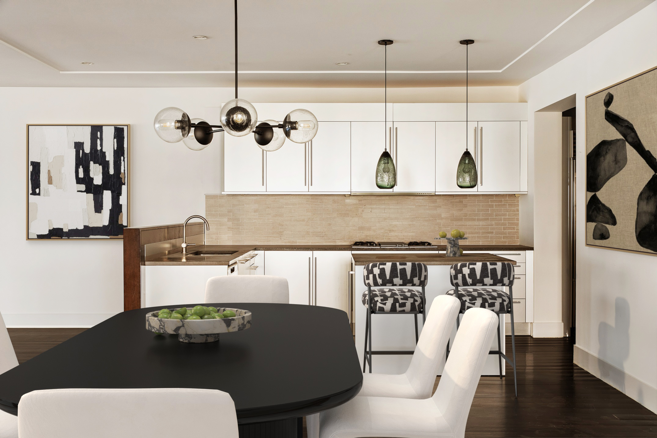 169 Hudson Street, Unit 6S Manhattan, NY 10013 - Photo 5 of 12 a living room with furniture and wooden floor