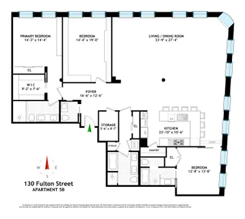 $3,258,000 | 130 Fulton Street, Unit 5B | Financial District
