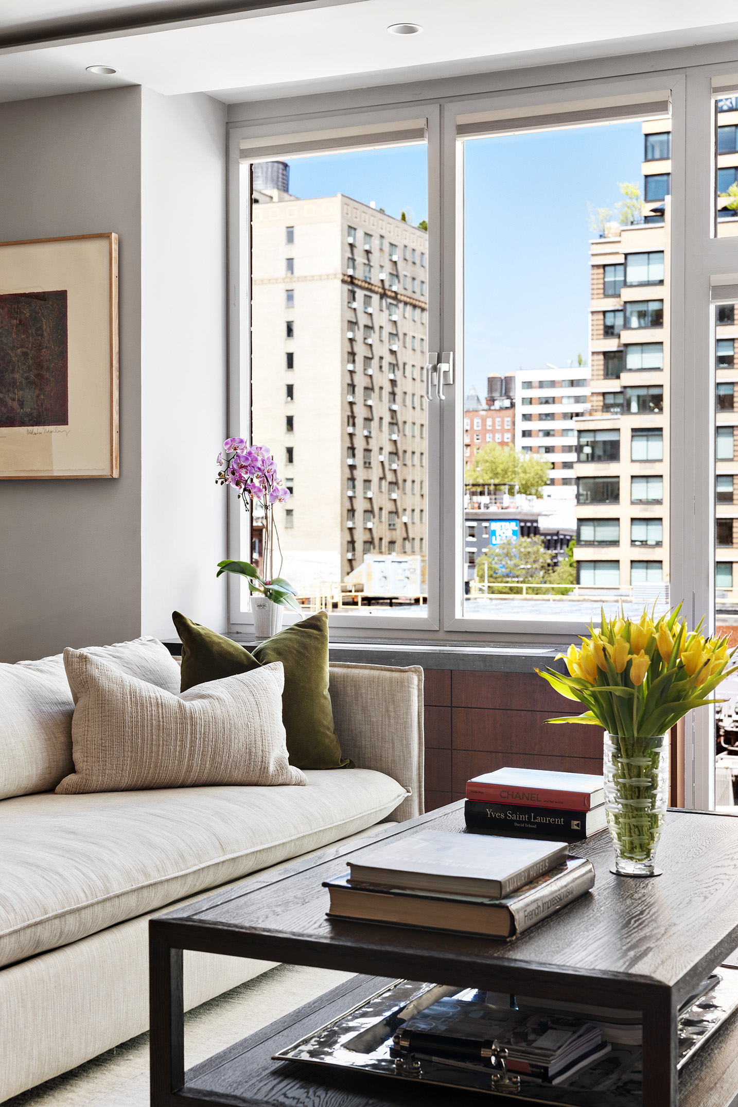 151 West 17th Street, Unit 4G Manhattan, NY 10011 - Photo 6 of 14 a living room with furniture and two window