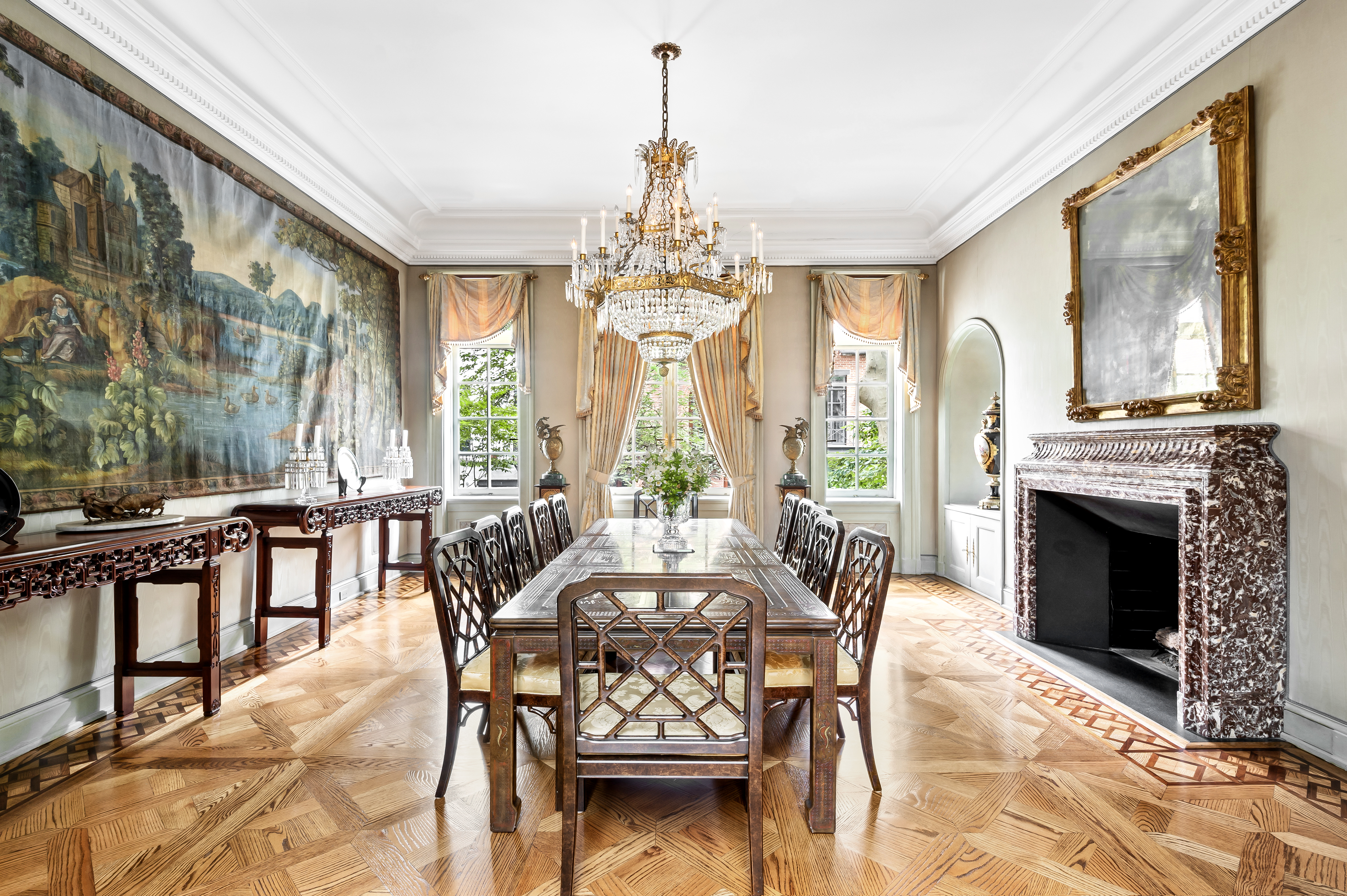 163 East 64th Street Manhattan, NY 10065 - Photo 12 of 34 a view of a dining room with furniture window and outside view