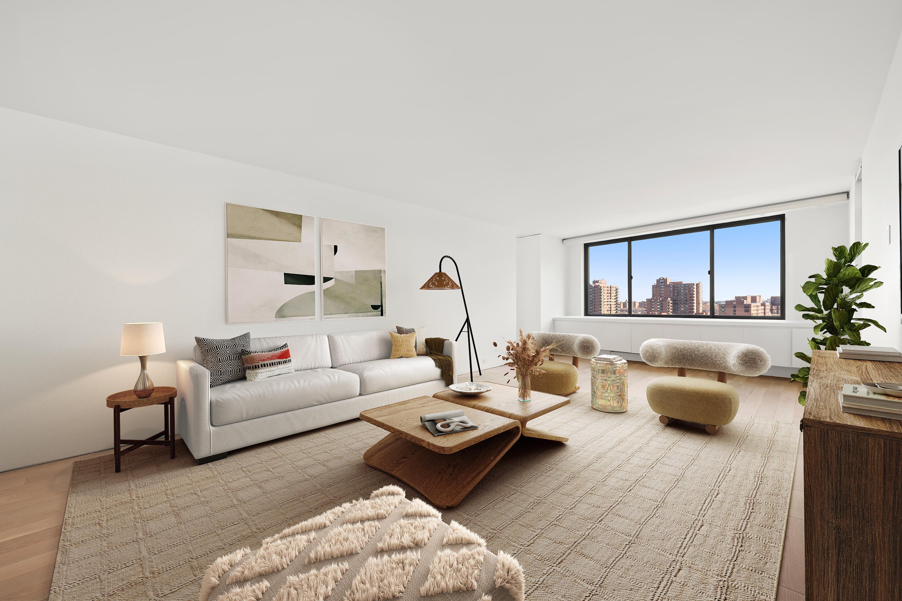 530 East 72nd Street, Unit 14E Manhattan, NY 10021 - Photo 3 of 19 a living room with furniture and a large window