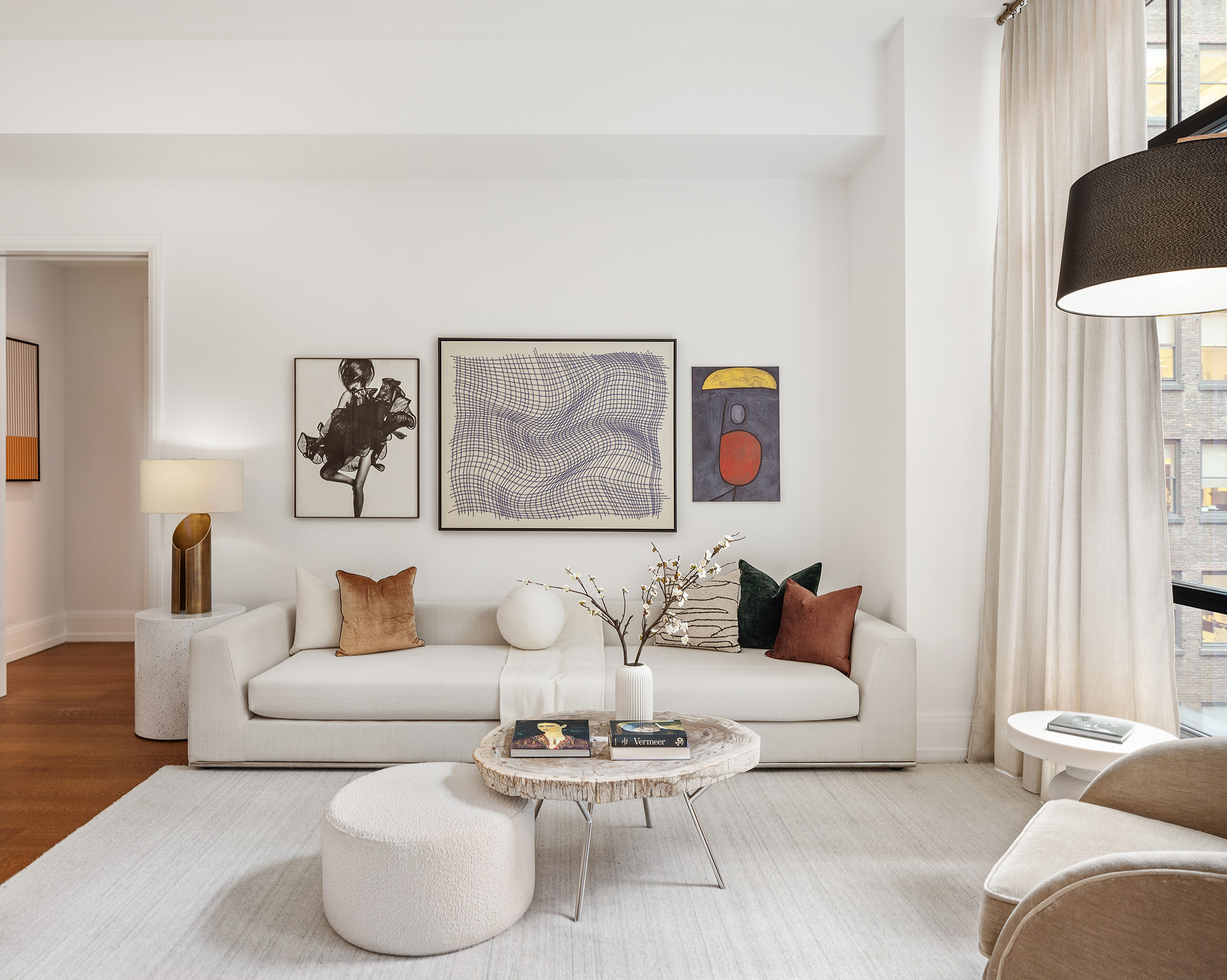 a living room with furniture and a couch