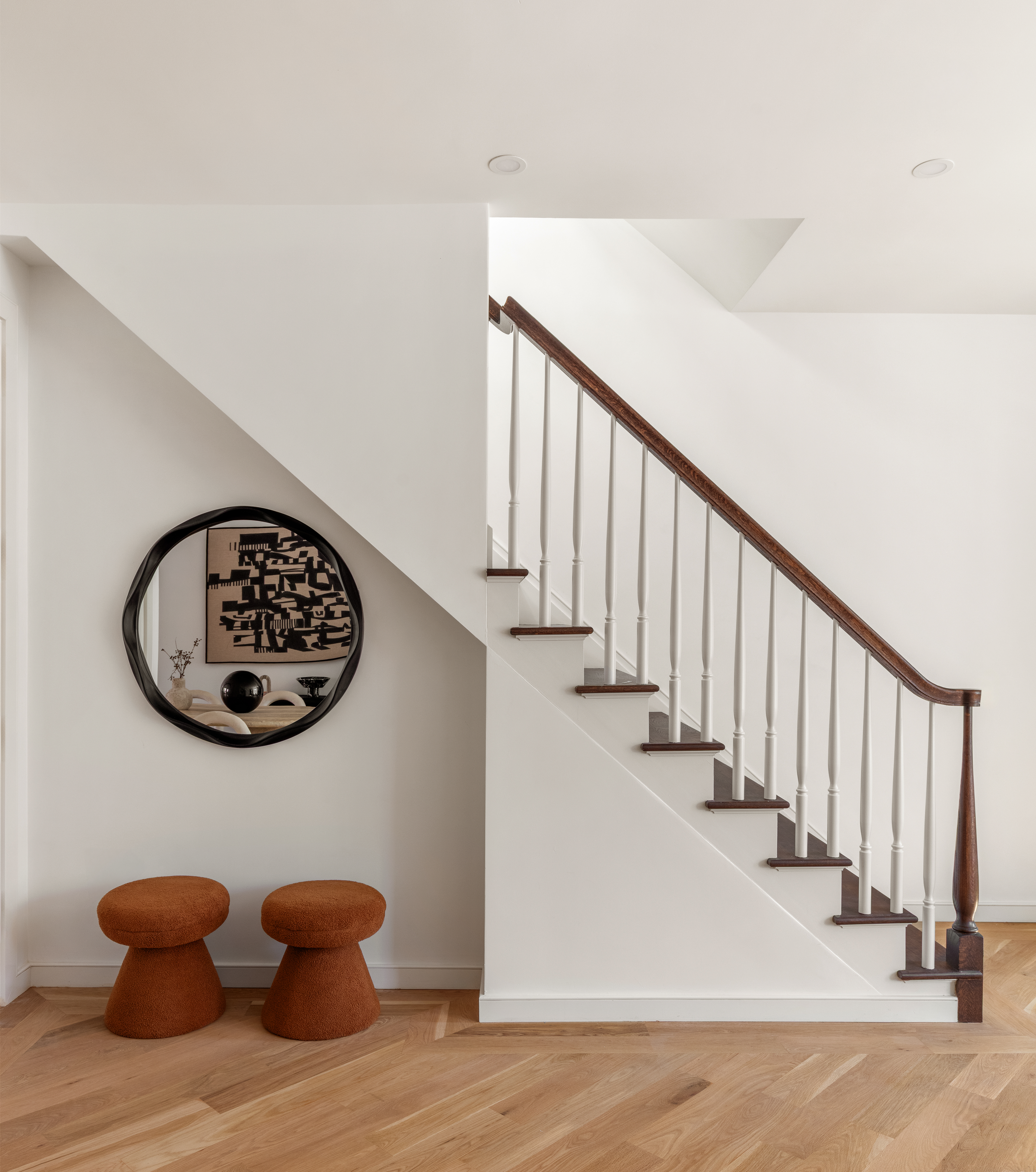 357 Eastern Parkway Brooklyn, NY 11216 - Photo 6 of 15 a view of staircase with wooden floor