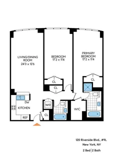 $1,750,000 | 120 Riverside Boulevard, Unit 9L | Upper West Side
