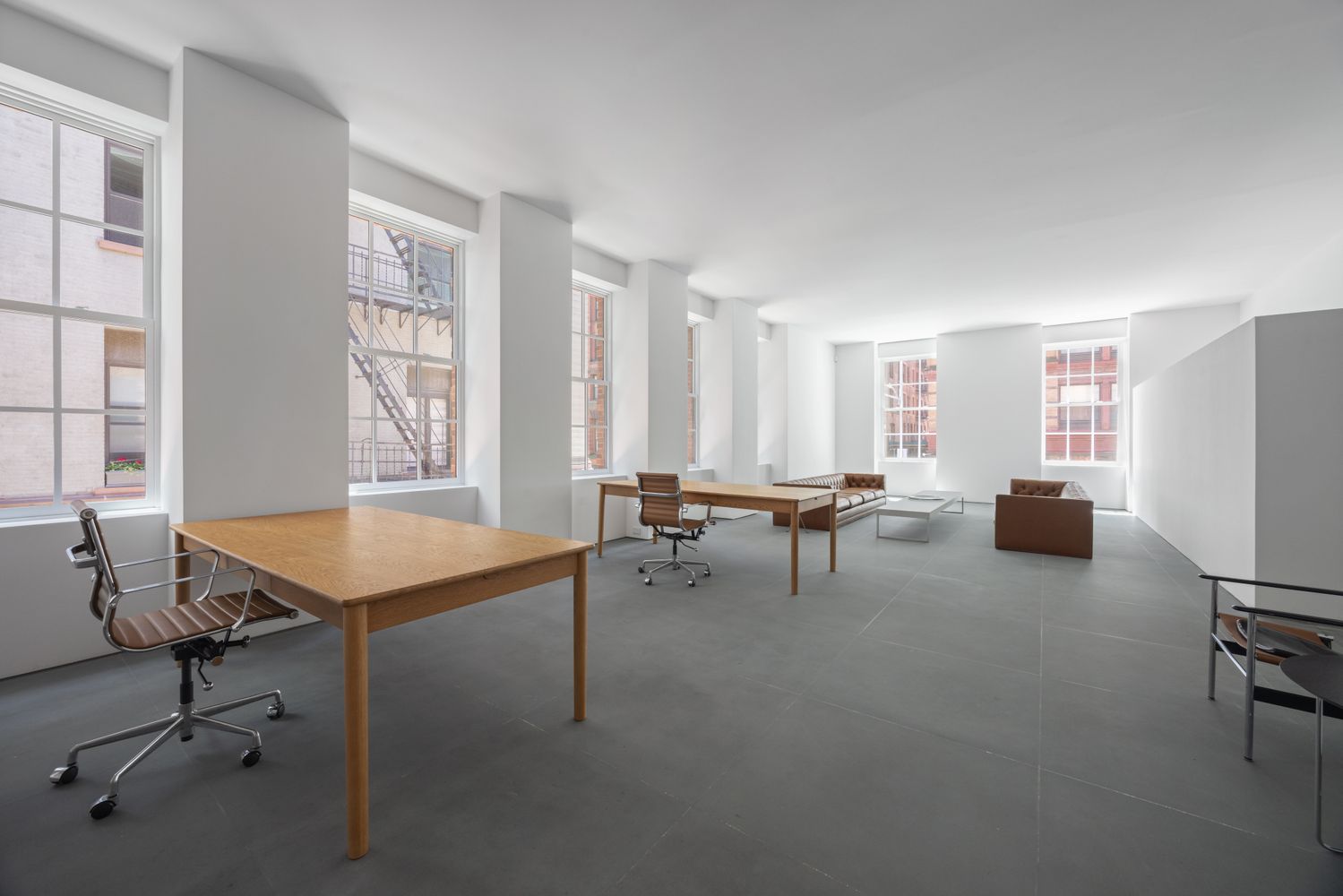 a room with furniture and windows