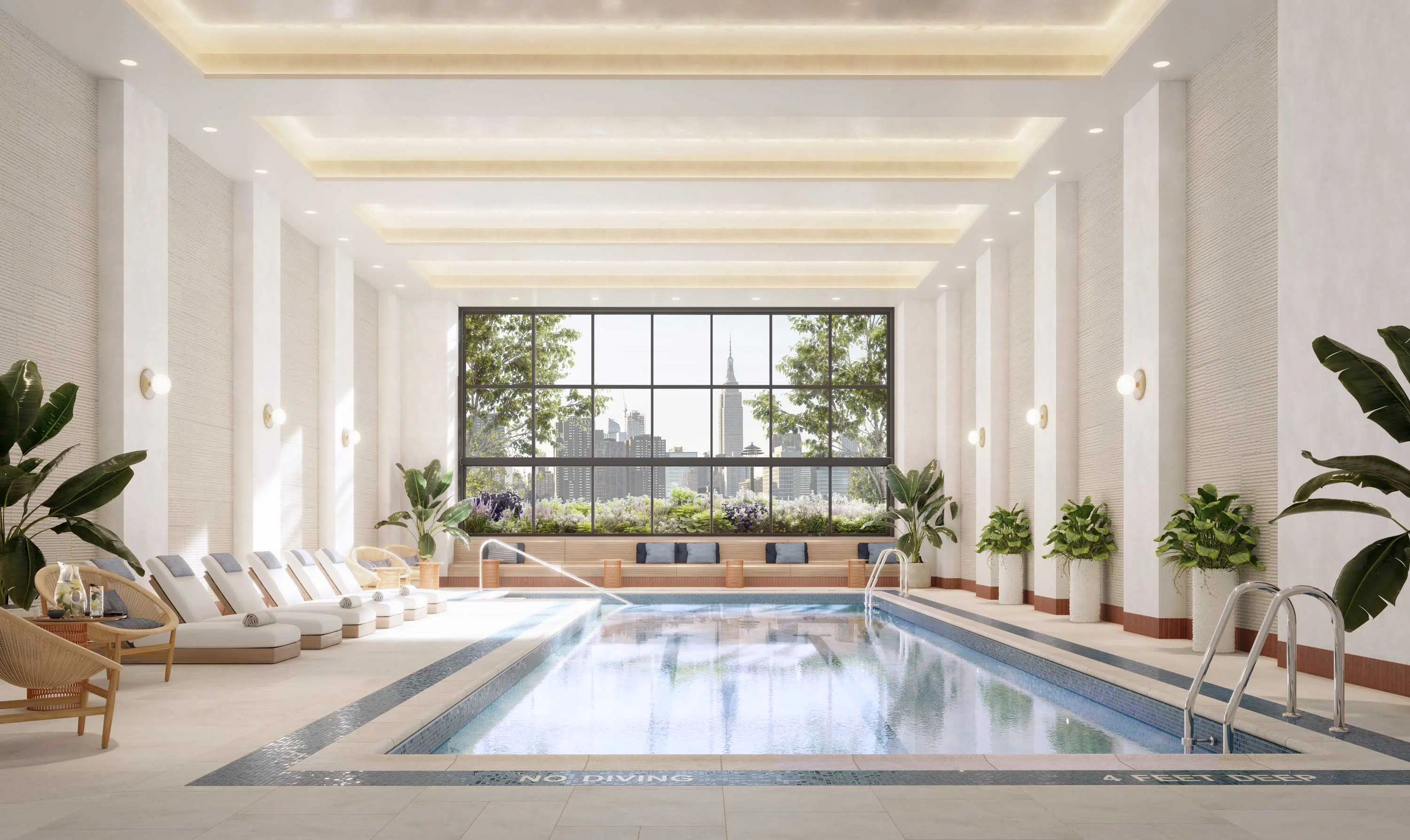 29 Huron Street, Unit 6AE Brooklyn, NY 11222 - Photo 7 of 13 a living room with a floor to ceiling windows and a rug