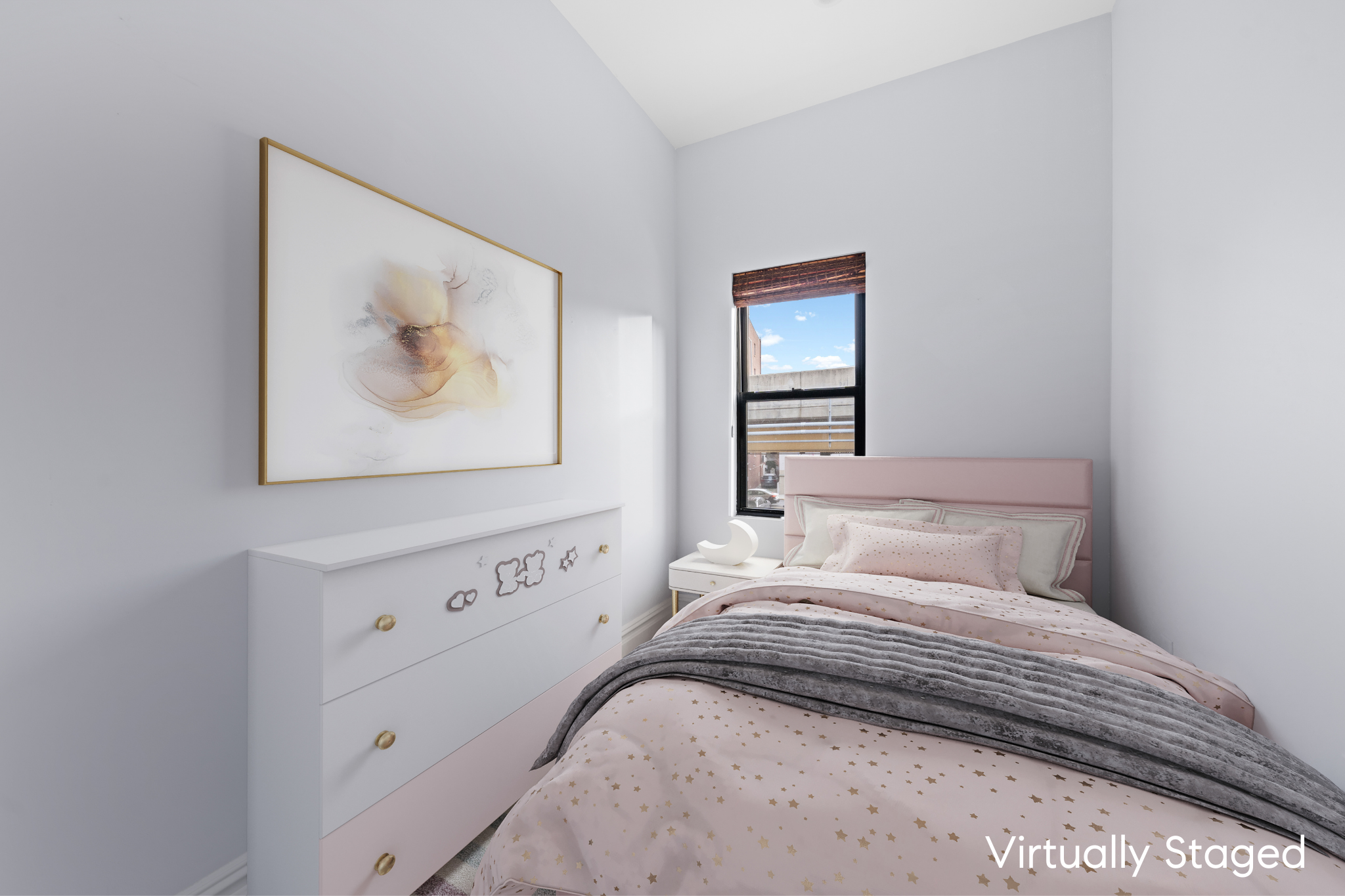 181 Park Avenue Brooklyn, NY 11205 - Photo 11 of 19 a bedroom with a bed and a painting on the wall