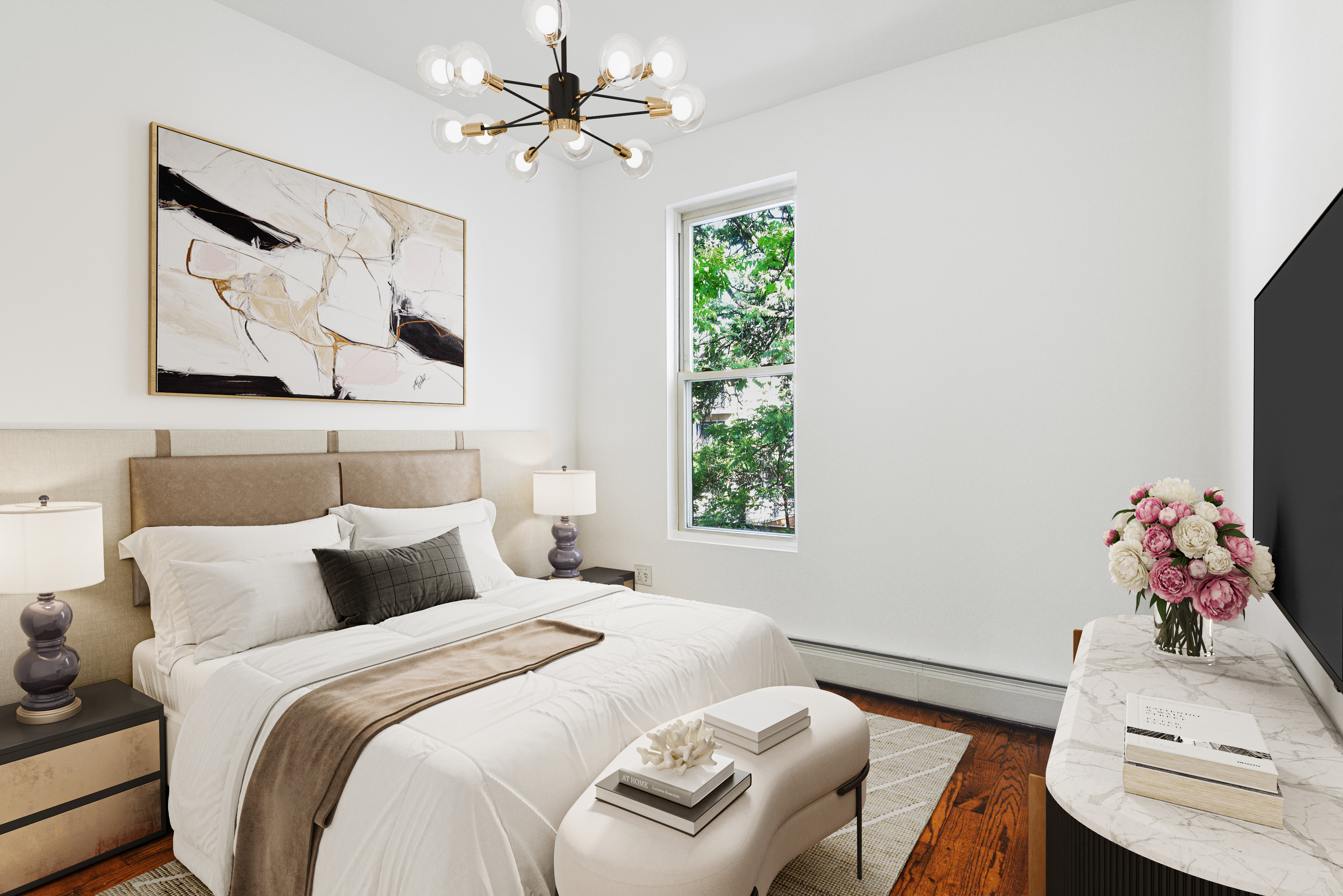 1076 Decatur Street, Unit 2 Brooklyn, NY 11207 - Photo 4 of 11 a bedroom with a bed and a window