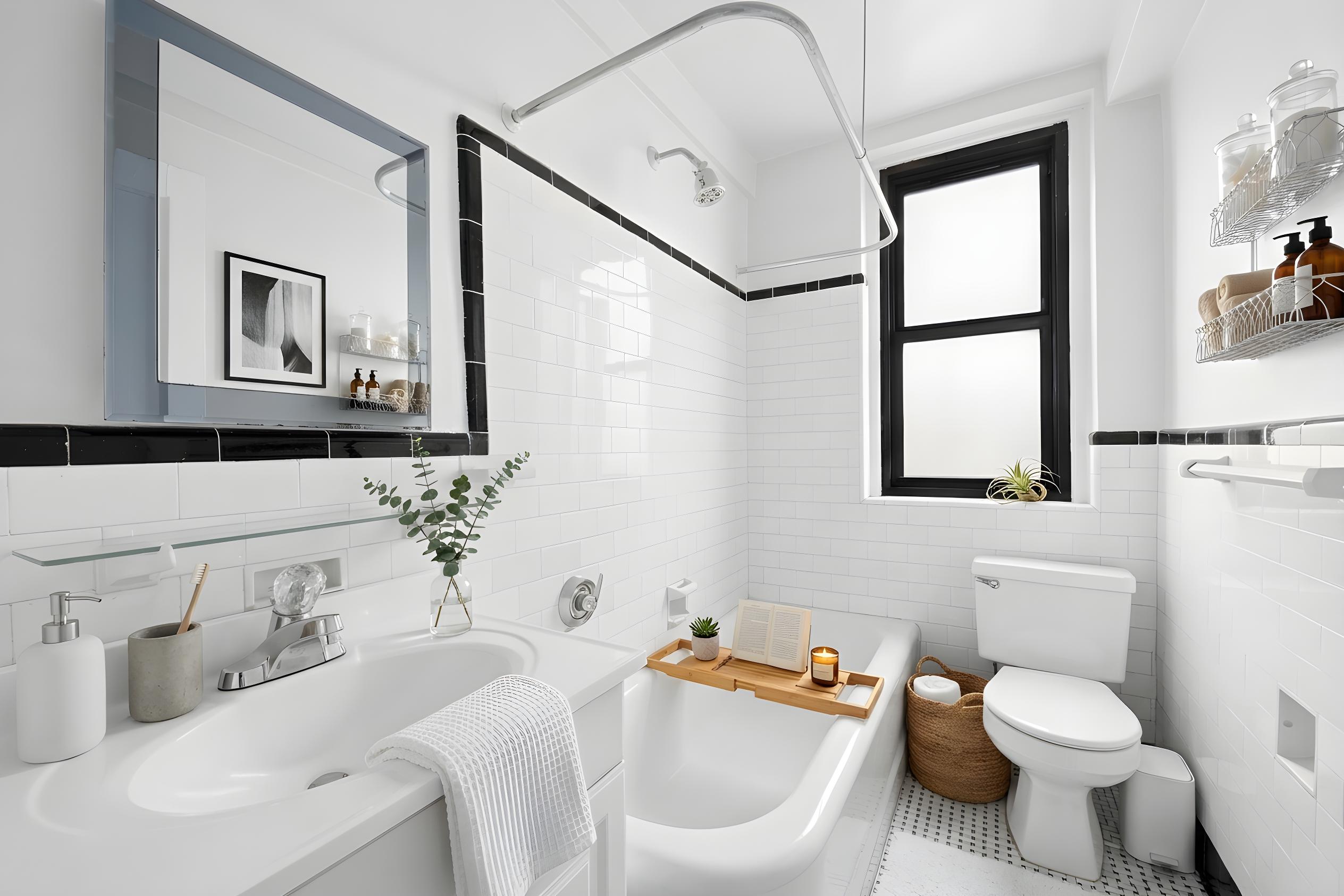 110 West 86th Street, Unit 16C Manhattan, NY 10024 - Photo 7 of 12 a bathroom with a toilet sink and mirror
