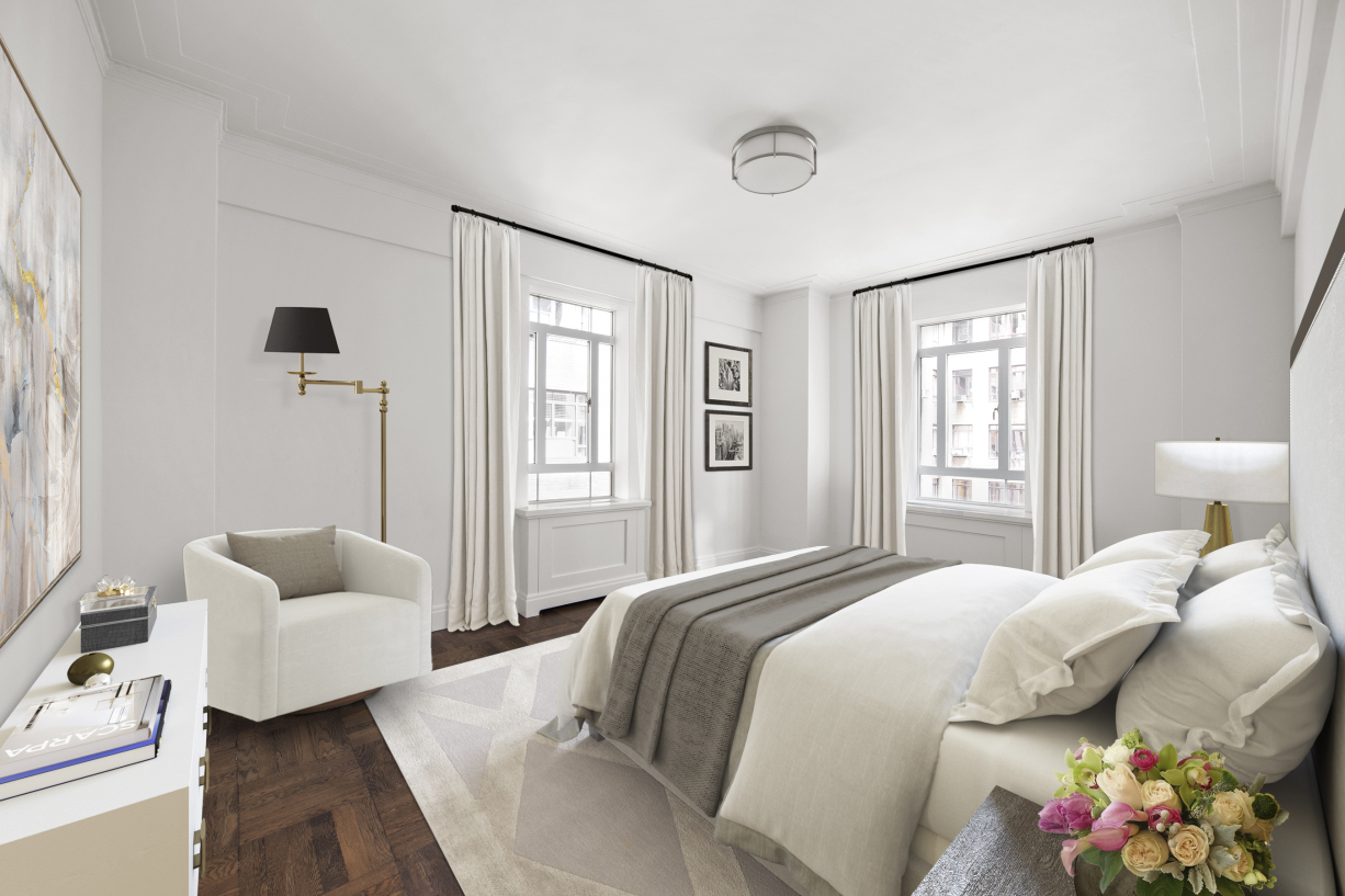 25 Central Park West, Unit 4U Manhattan, NY 10023 - Photo 5 of 8 a bedroom with bed and a couch