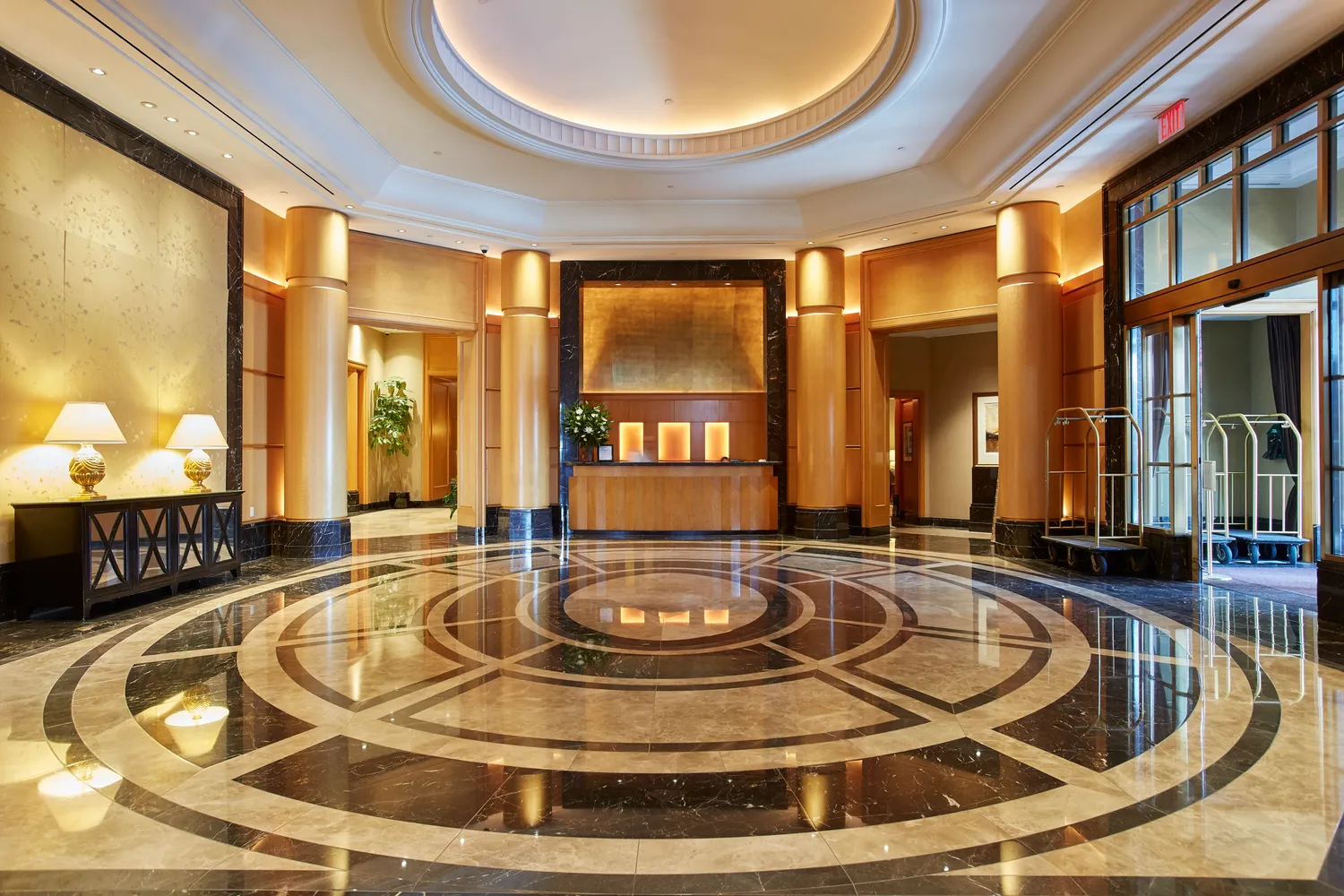 a room with table and chairs