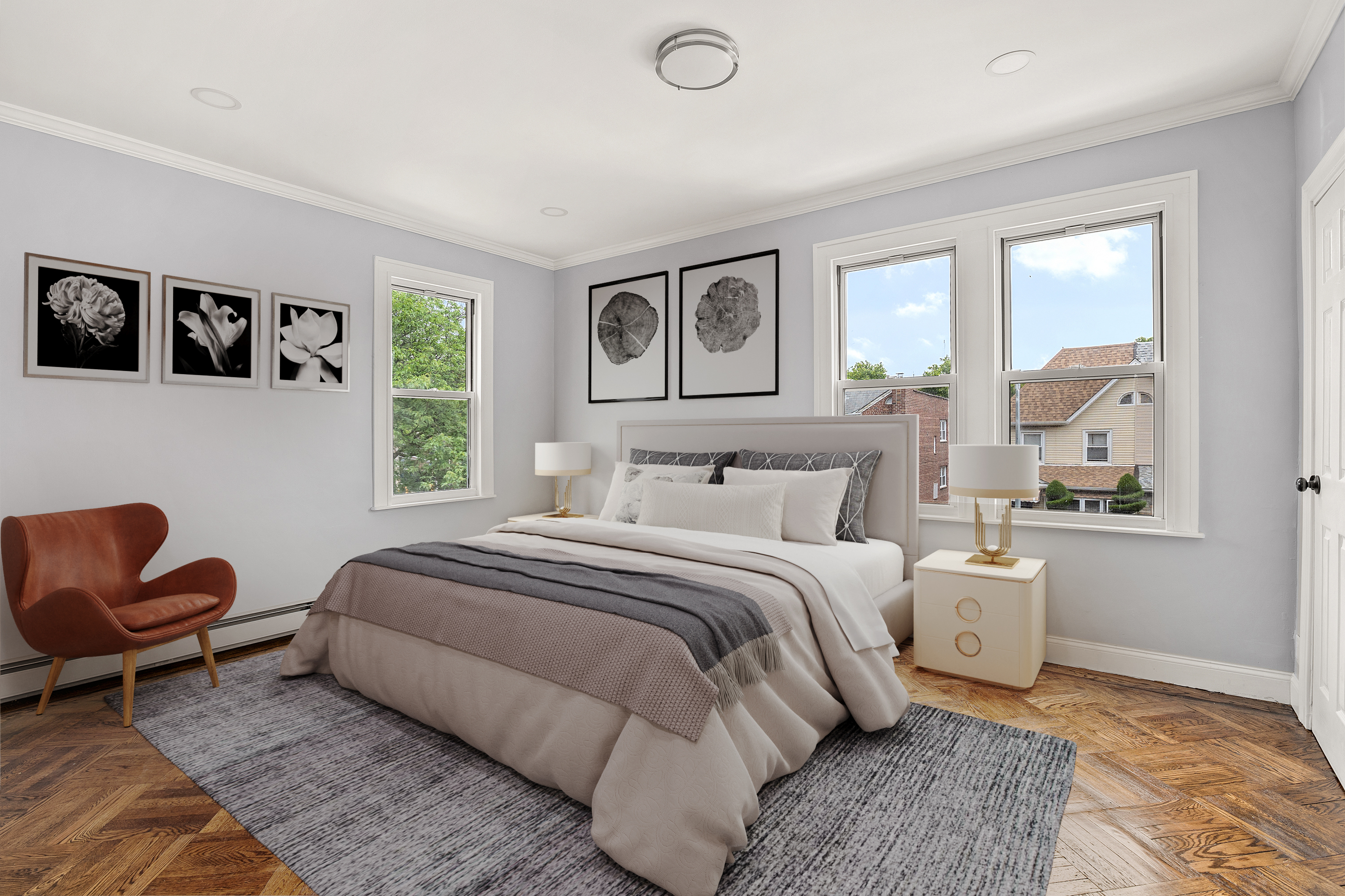 806 East 48th Street Brooklyn, NY 11203 - Photo 5 of 13 a bedroom with a bed and balcony