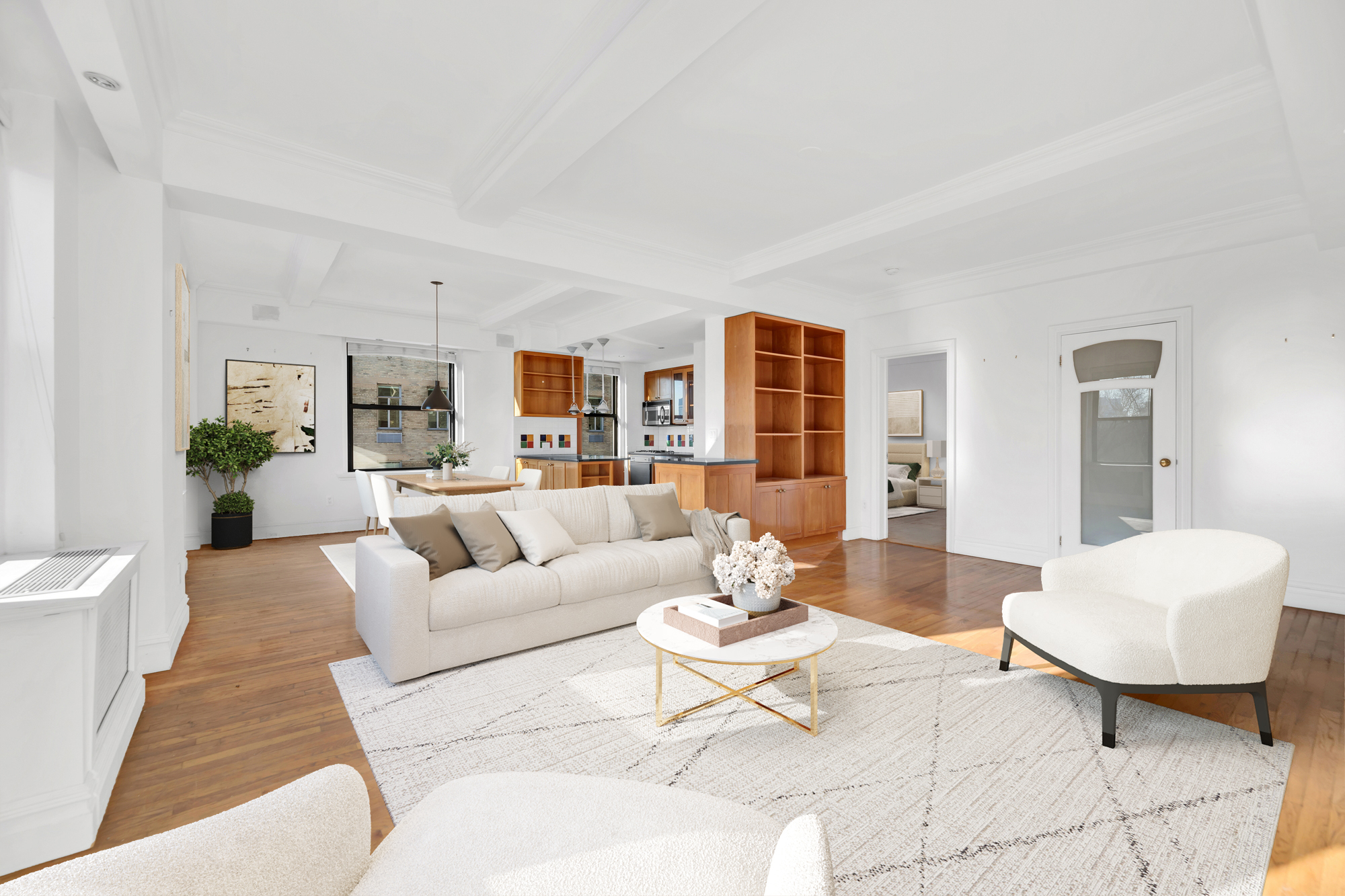 225 Central Park West, Unit 801 Manhattan, NY 10024 - Photo 5 of 21 a living room with furniture and a wooden floor