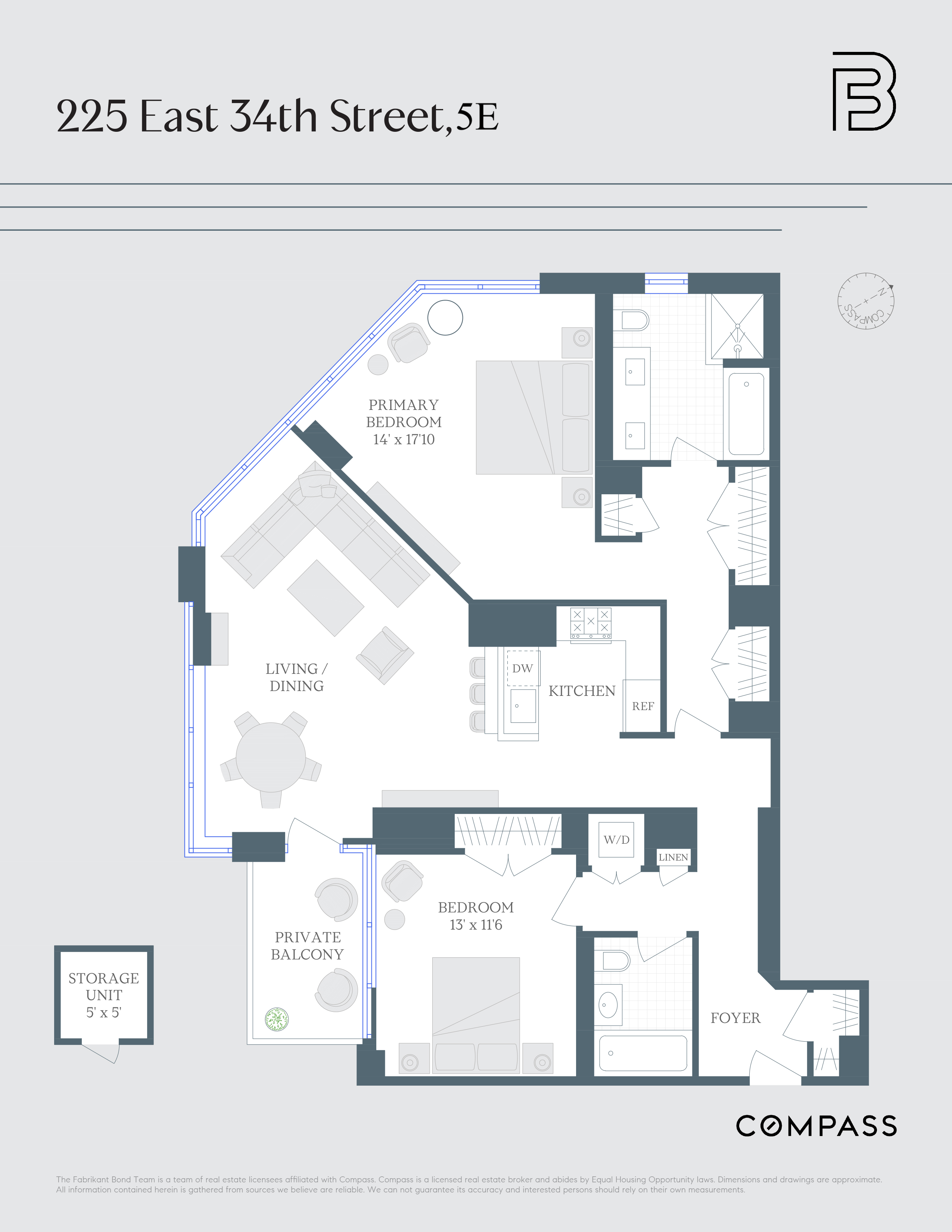 225 East 34th Street, Unit 5E Manhattan, NY 10016 - Photo 23 of 23 a picture of a bathroom with a sink and a large mirror