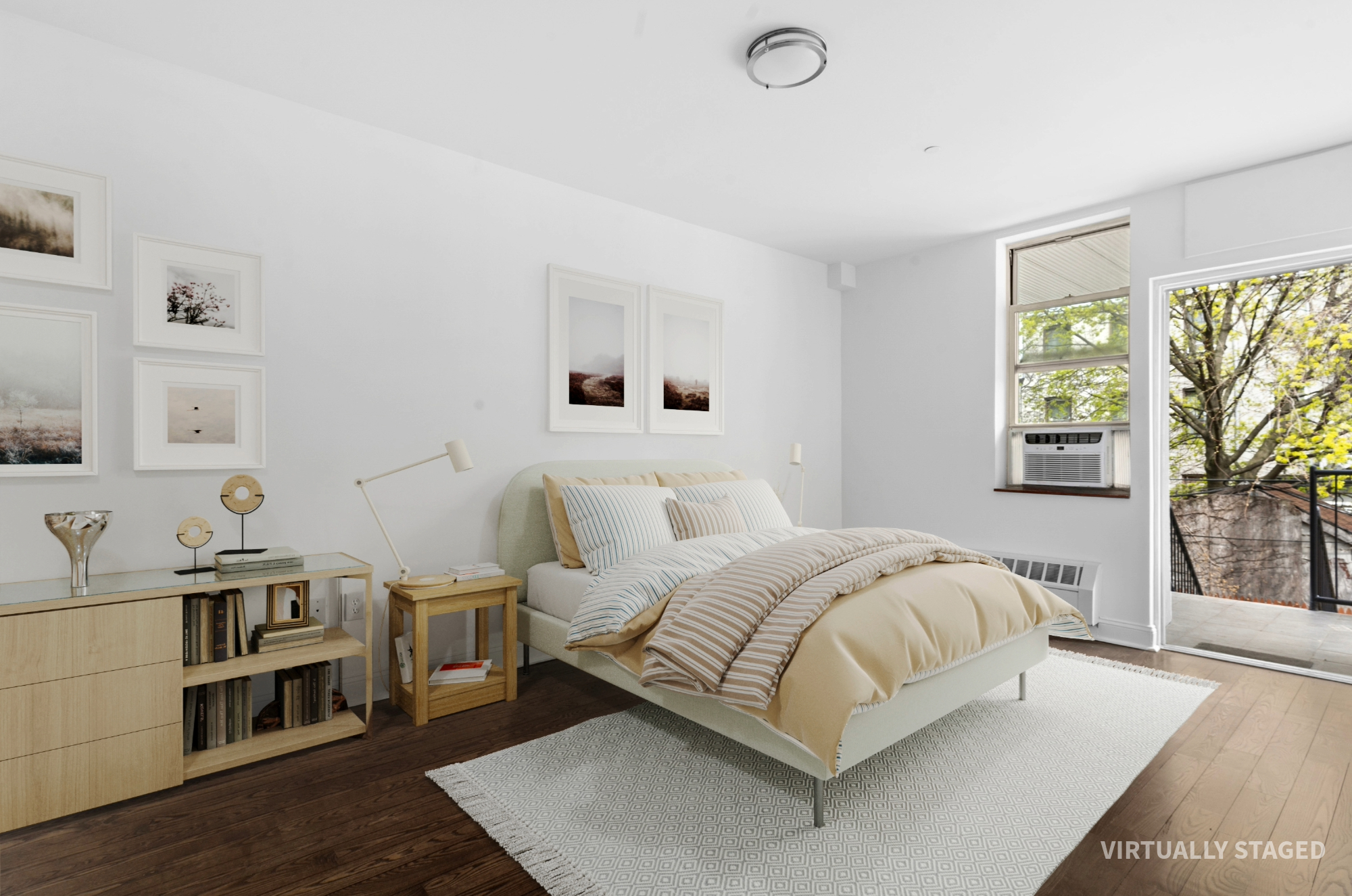 269 8th Street, Unit 2R Brooklyn, NY 11215 - Photo 6 of 14 a bedroom with a bed wooden floor and window