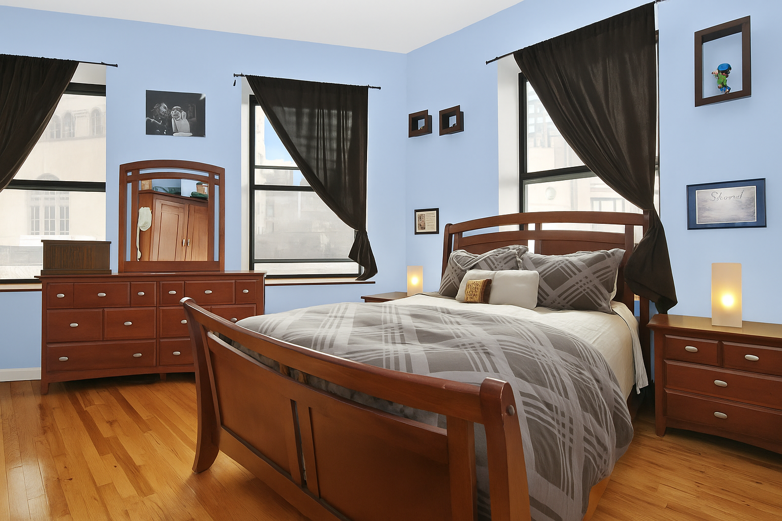 560 State Street, Unit 7A Brooklyn, NY 11217 - Photo 3 of 3 a bedroom with two beds and a dresser with wooden floor