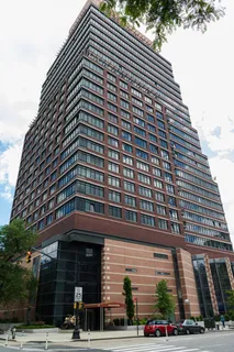 a front view of a building