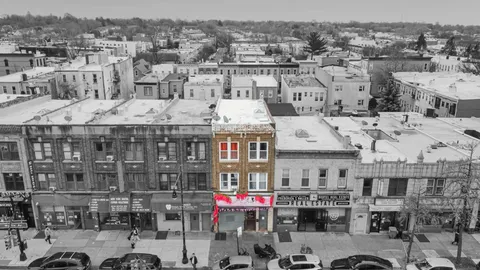 a view of a city that has tall buildings