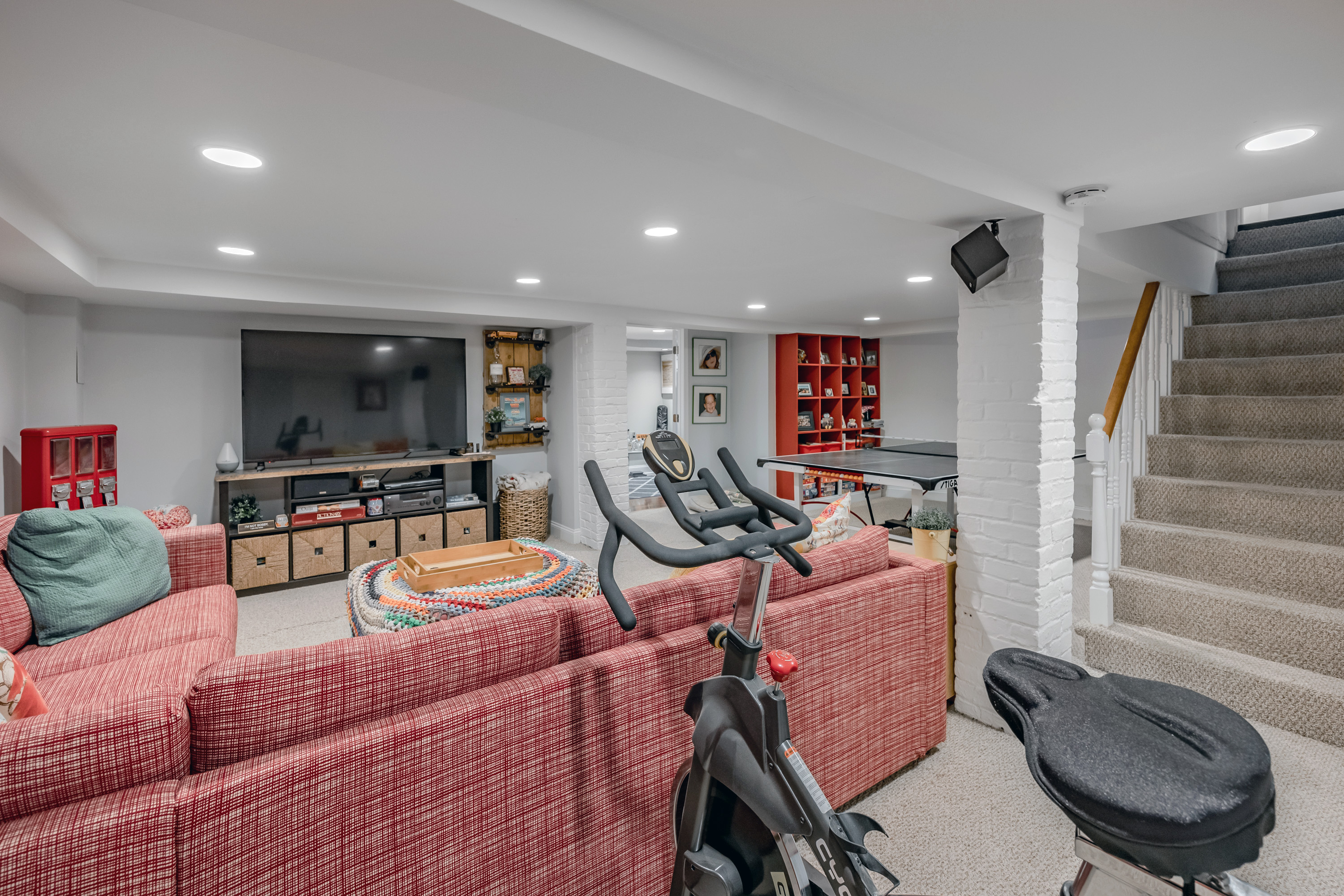 134 Strathmore Road Havertown, PA 19083 - Photo 47 of 64 a living room with furniture and a flat screen tv