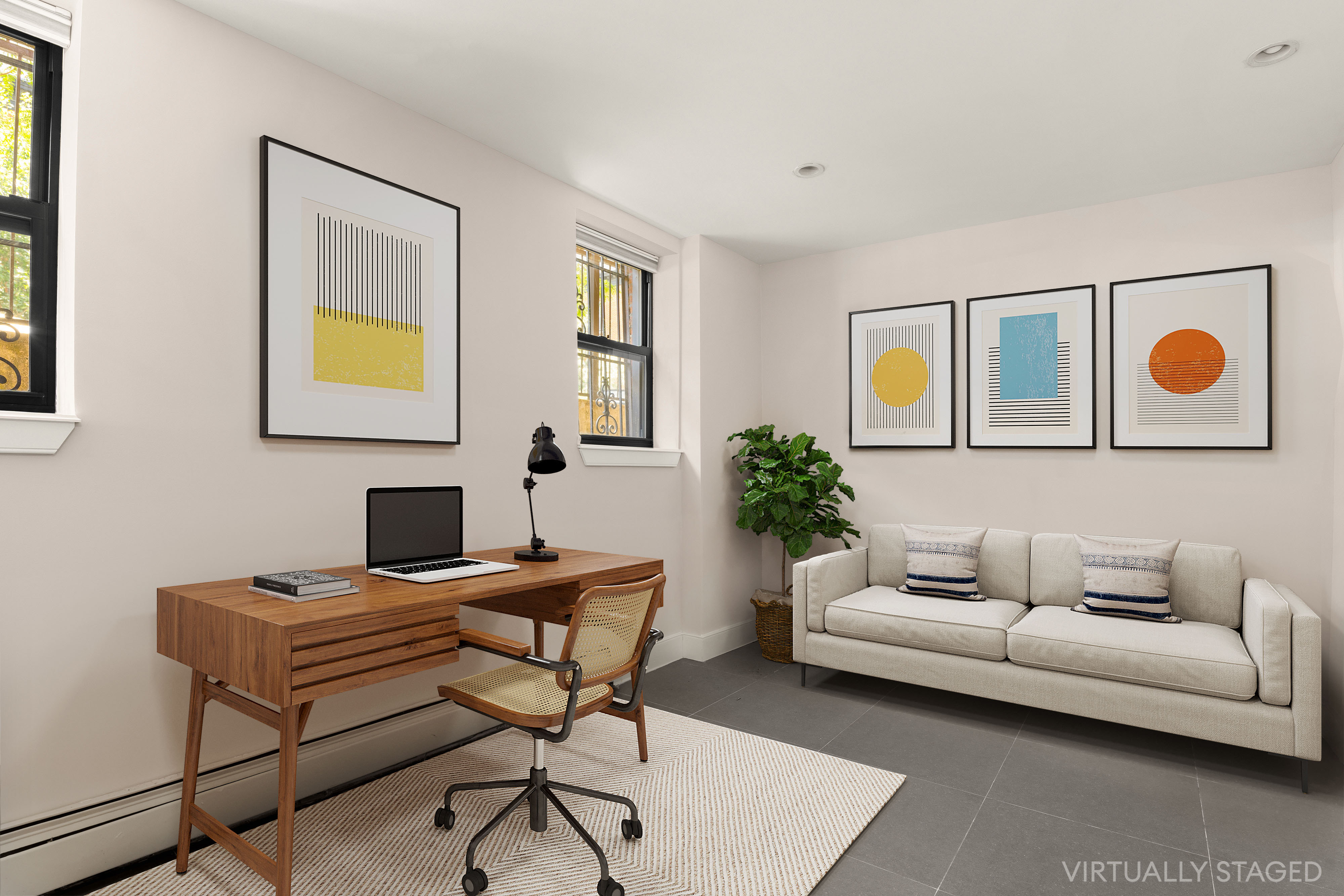 71 Irving Place, Unit 1 Brooklyn, NY 11238 - Photo 10 of 14 a living room with furniture and a painting on the wall