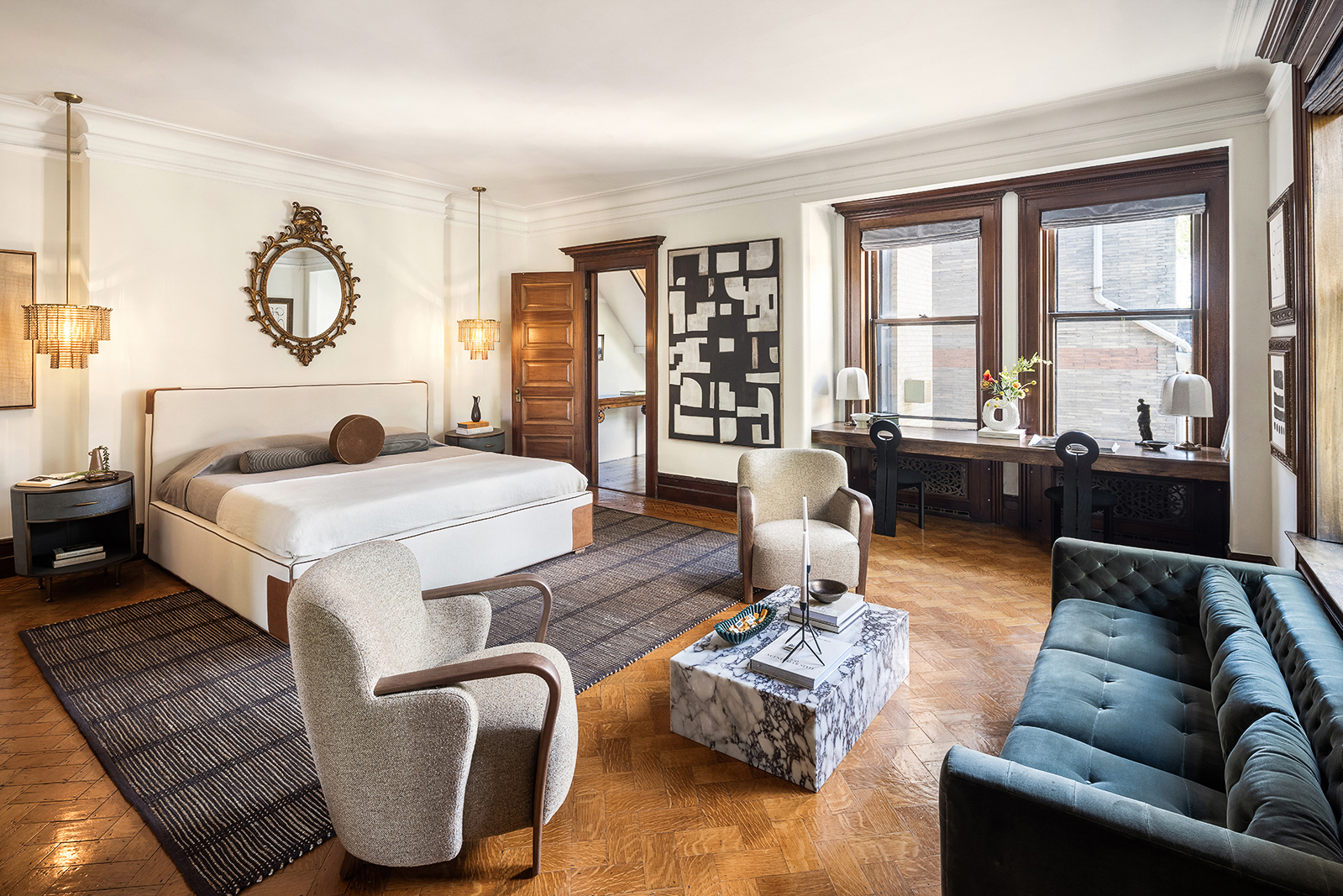 18 Prospect Park West Brooklyn, NY 11215 - Photo 22 of 40 a living room with furniture fireplace and a large window