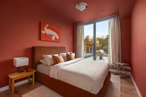 a view of a terrace with furniture